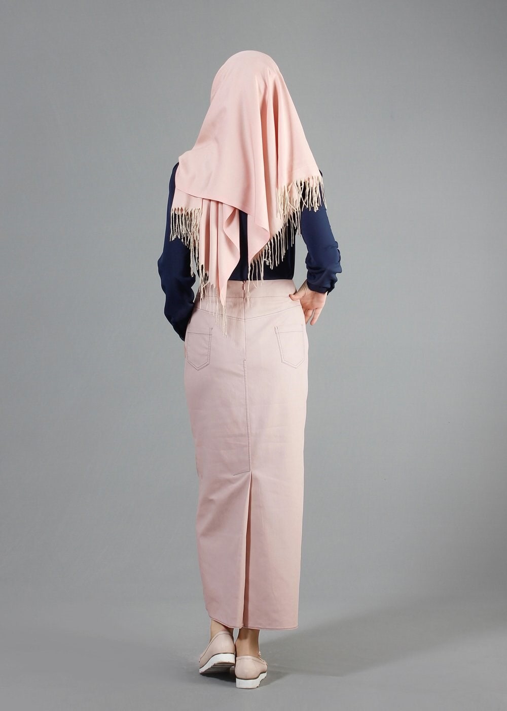 Tesettür giyim PUDRA 6838 Owen Tesettür Etek 38/46 TEK38