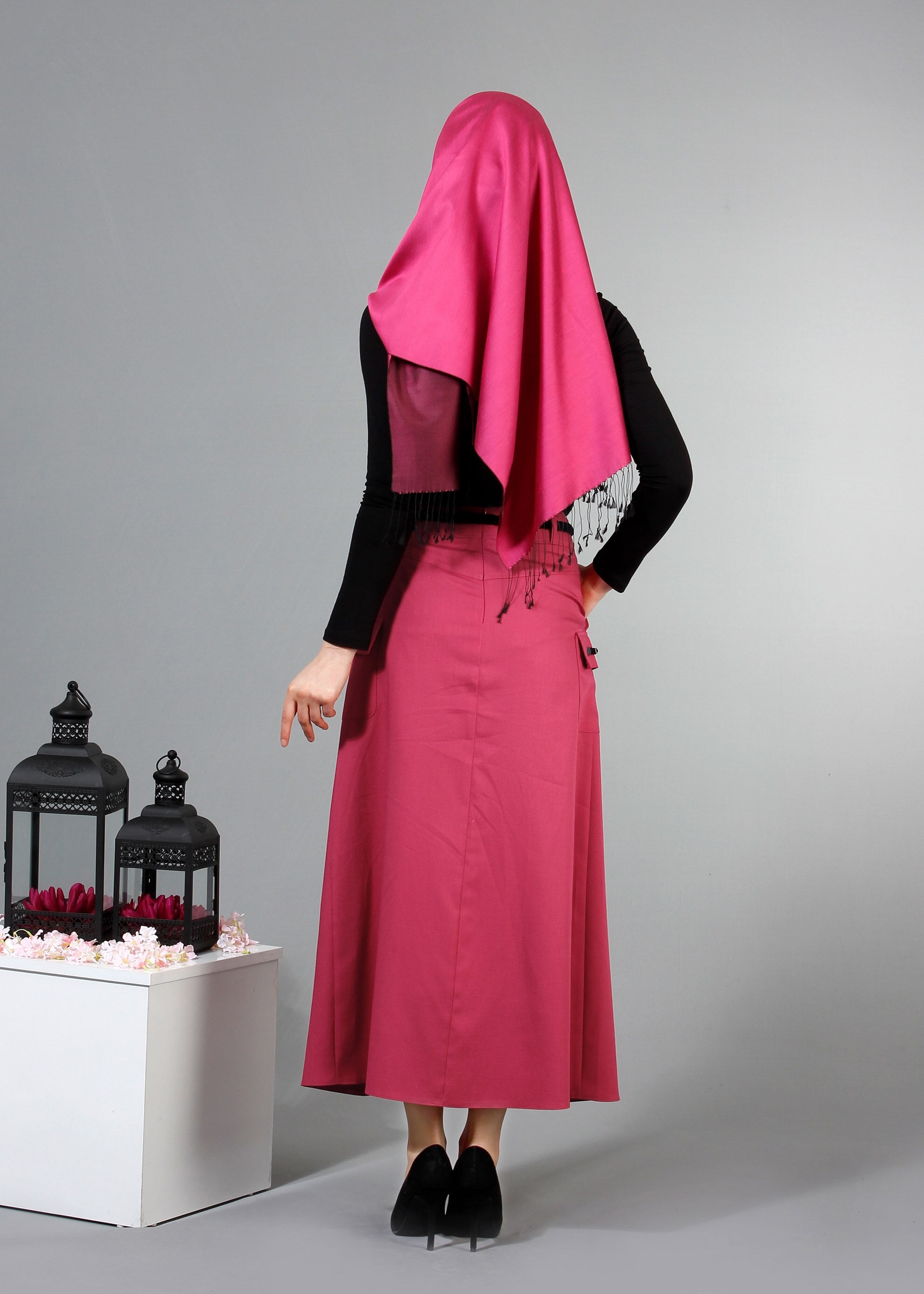 Tesettür giyim FUŞYA 6840 Derin Tesettür Etek 36/42(38/40) TEK36