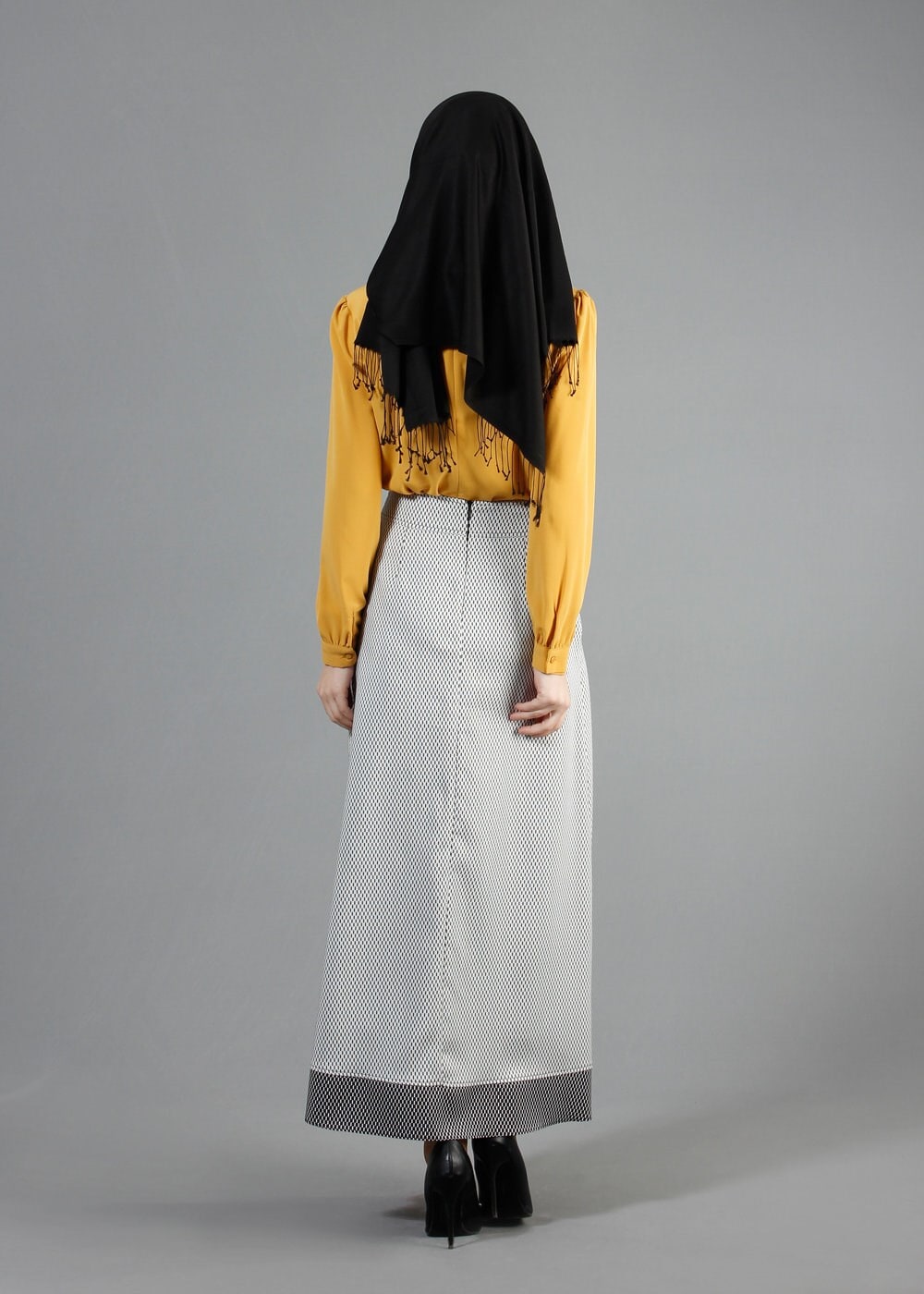 Tesettür giyim SİYAH 6843 G-706 Tesettür Etek 36/42(38-40)