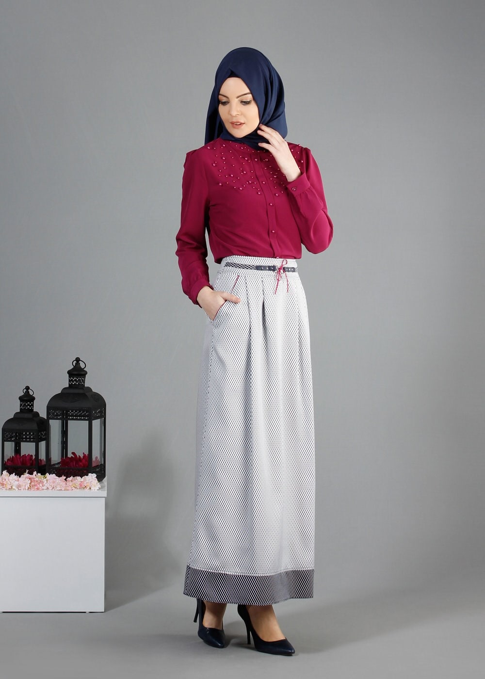 Tesettür giyim LACİVERT 6843 G-706 Tesettür Etek 36/42(38-40)