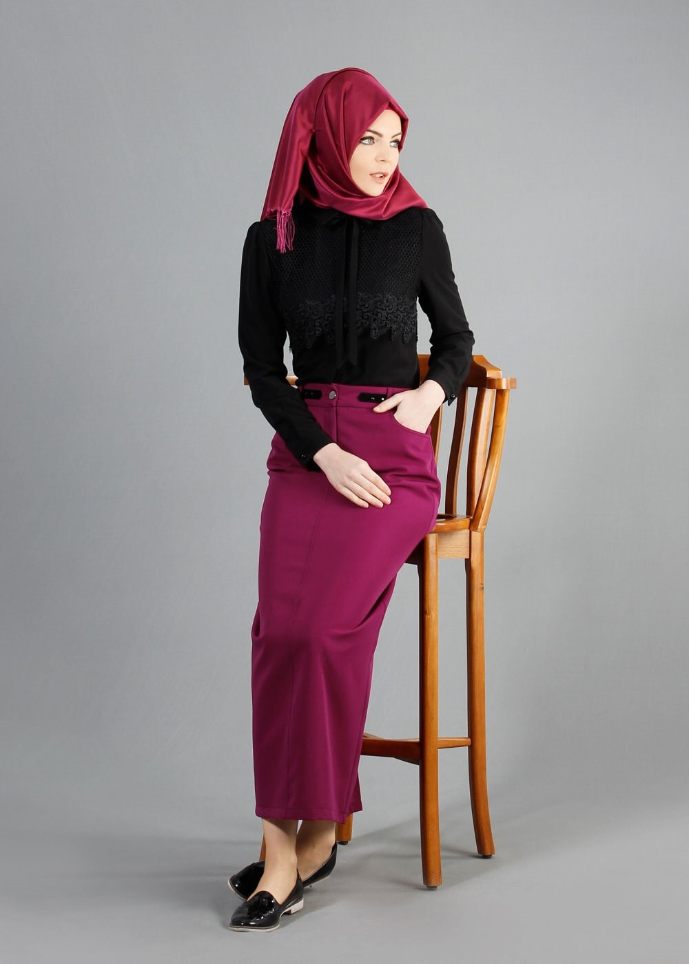 Tesettür giyim MOR 6847 Dilma Tesettür Etek 38/46 TEK40
