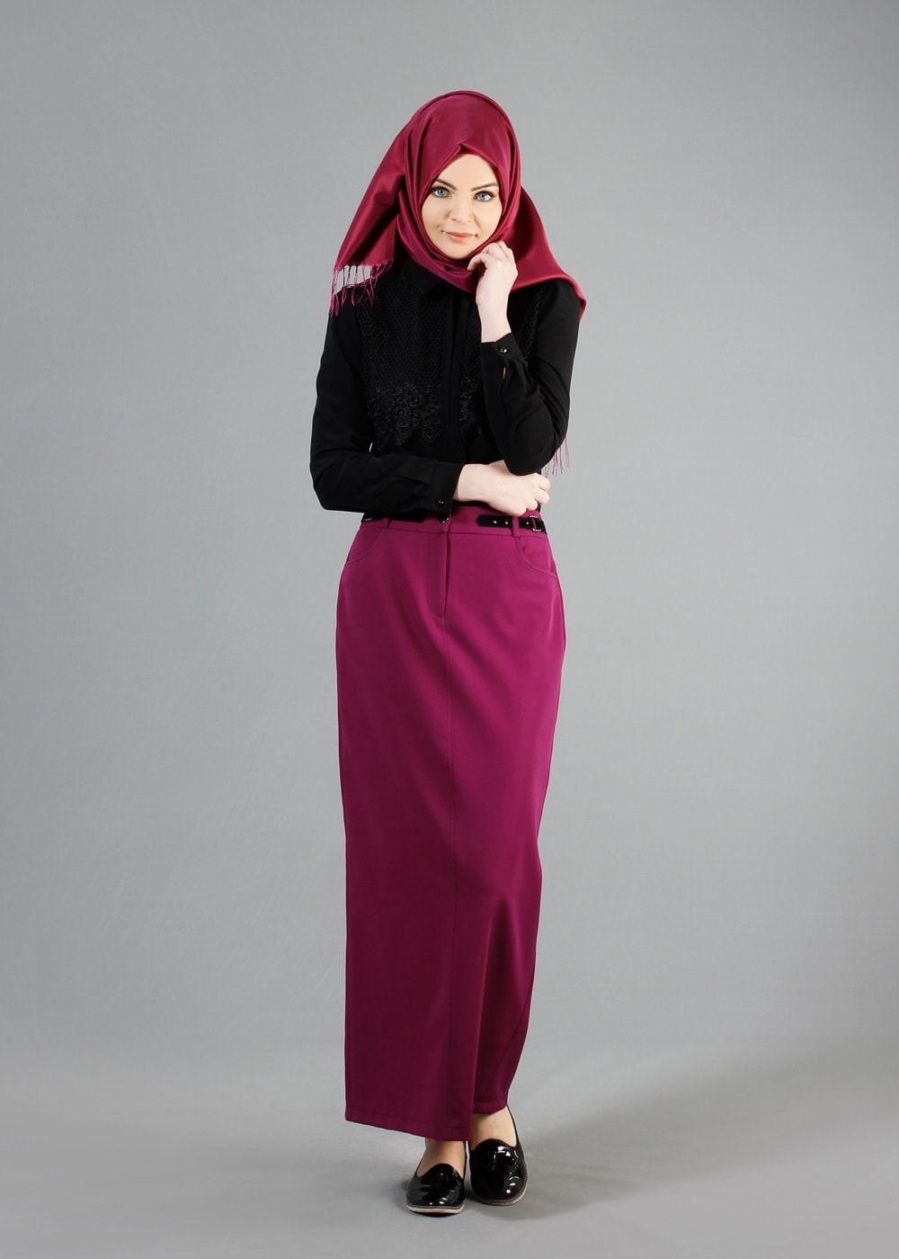 Tesettür giyim MOR 6847 Dilma Tesettür Etek 38/46 TEK40