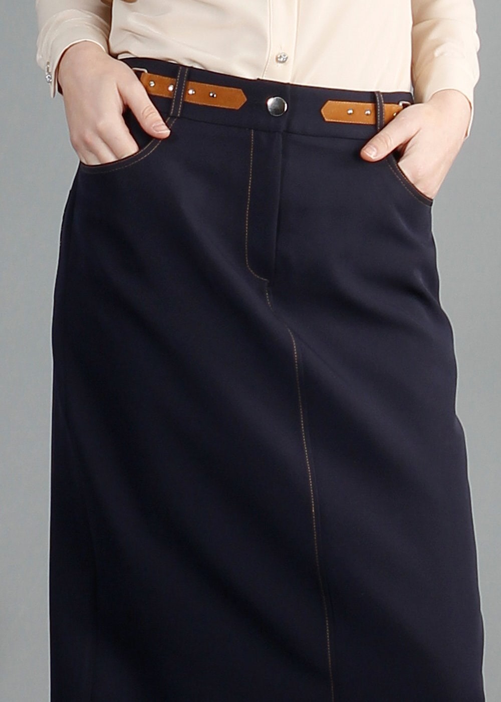 Tesettür giyim LACİVERT 6847 Dilma Tesettür Etek 38/46 TEK40