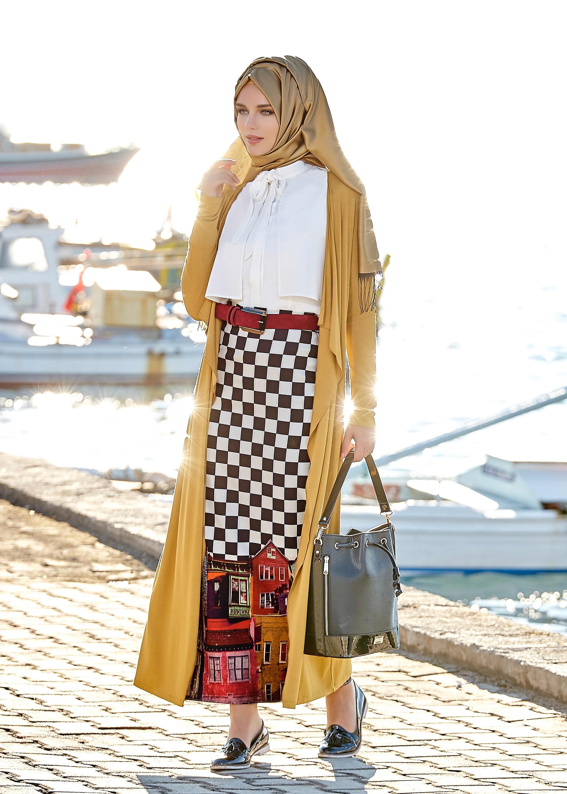 Tesettür giyim SİYAH 6848 Meriva Tesettür 3490 Etek 38/44 TEK40