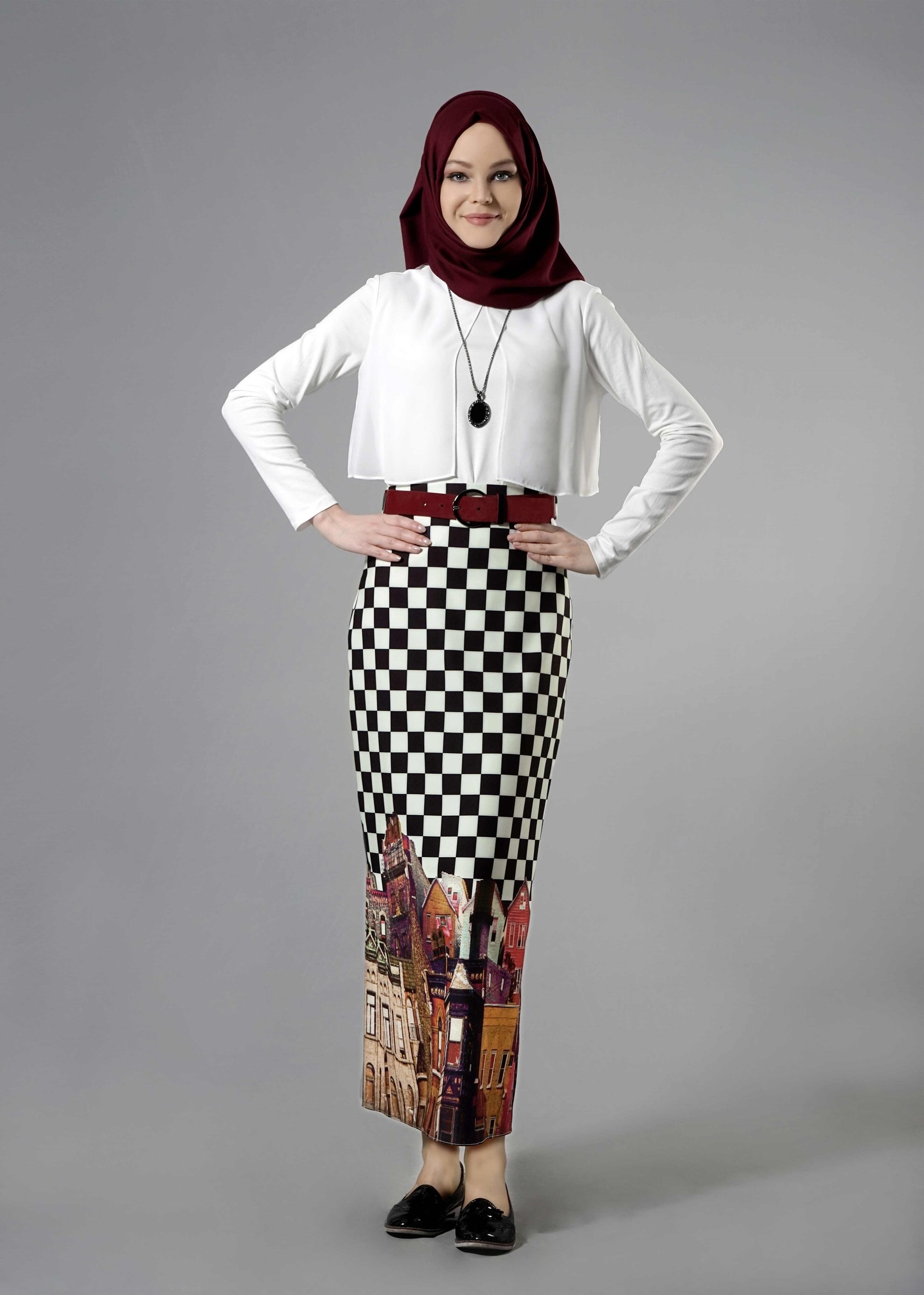 Tesettür giyim SİYAH 6848 Meriva Tesettür 3490 Etek 38/44 TEK40