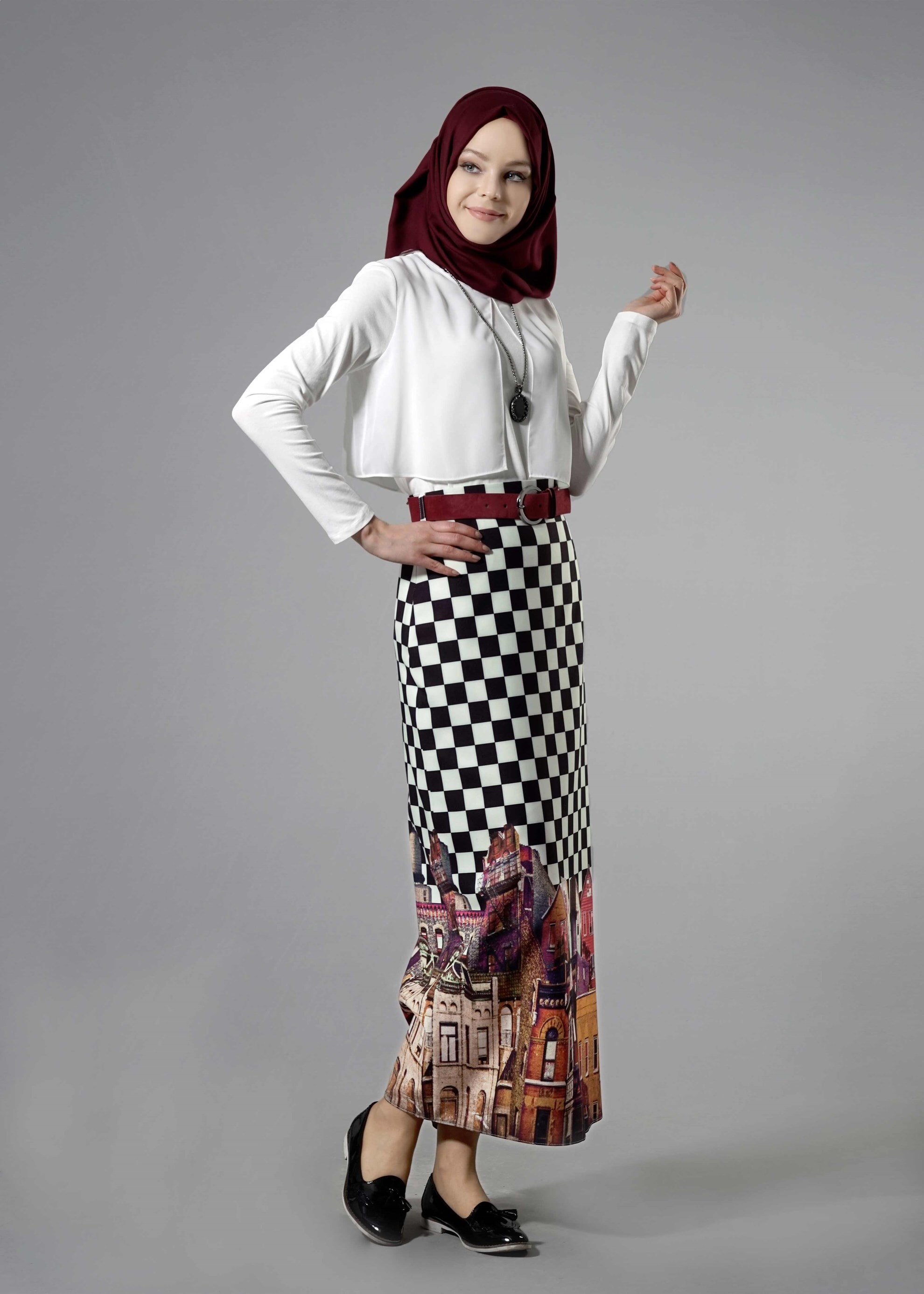 Tesettür giyim SİYAH 6848 Meriva Tesettür 3490 Etek 38/44 TEK40