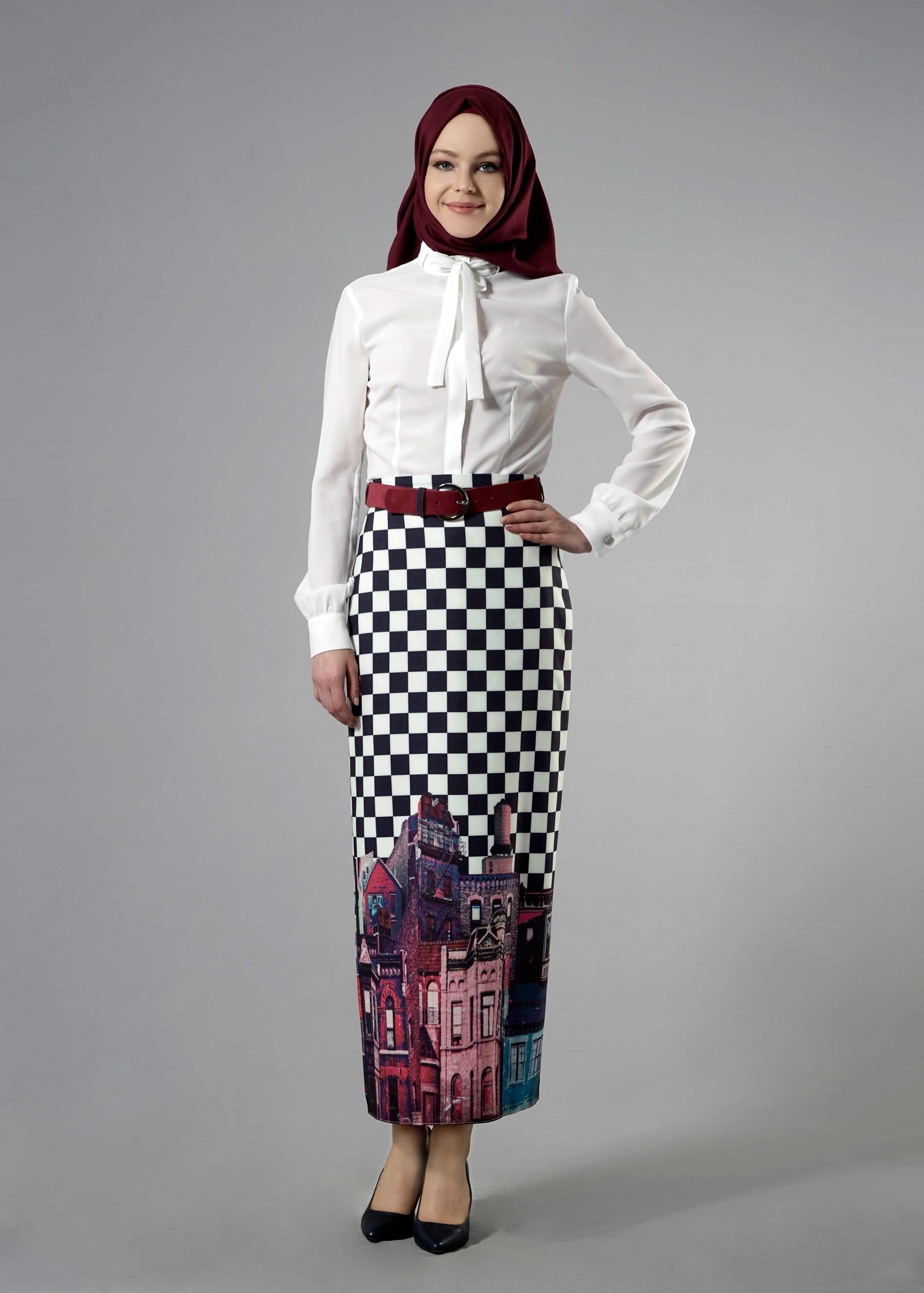 Tesettür giyim LACİVERT 6848 Meriva Tesettür 3490 Etek 38/44 TEK40