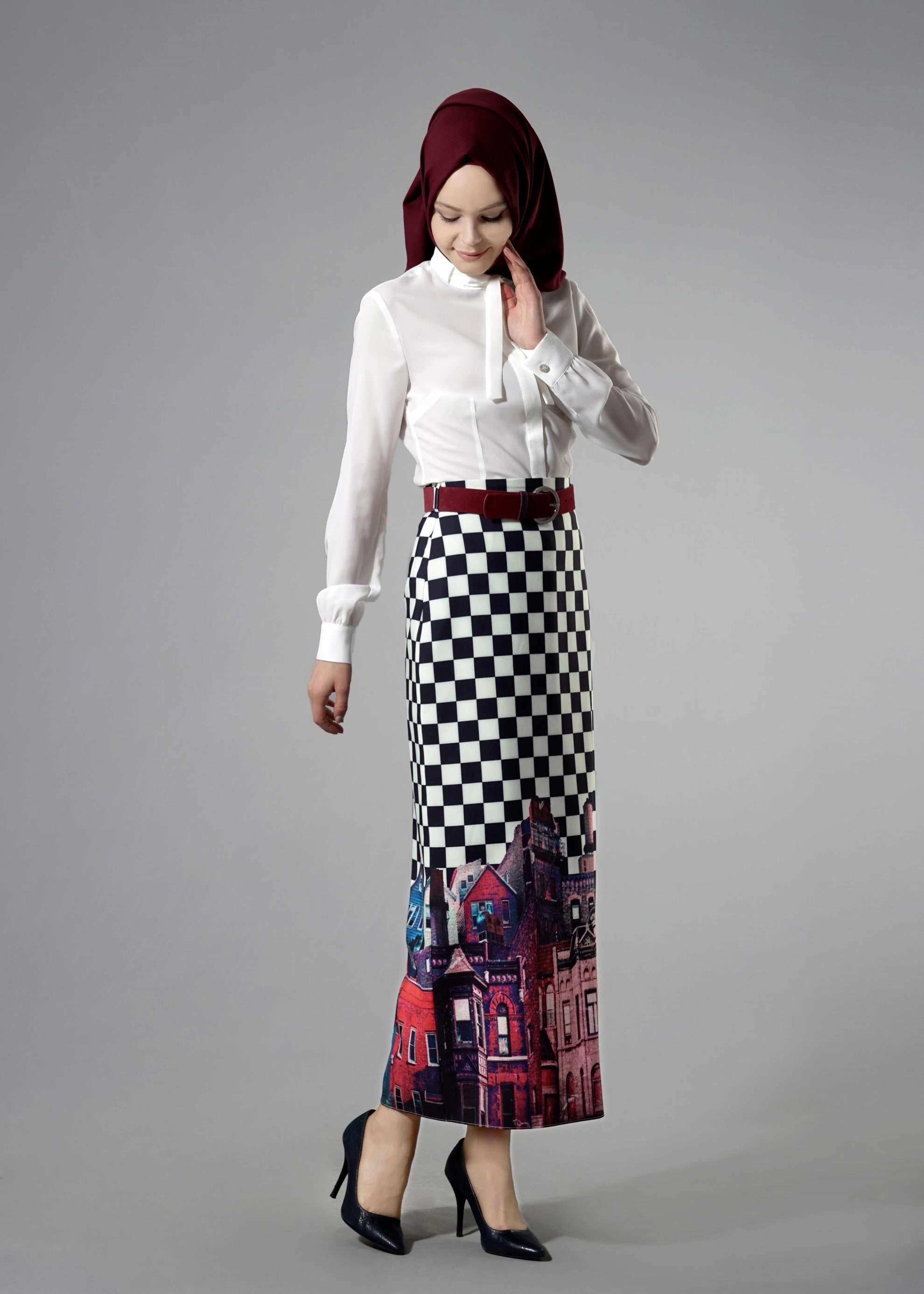 Tesettür giyim LACİVERT 6848 Meriva Tesettür 3490 Etek 38/44 TEK40