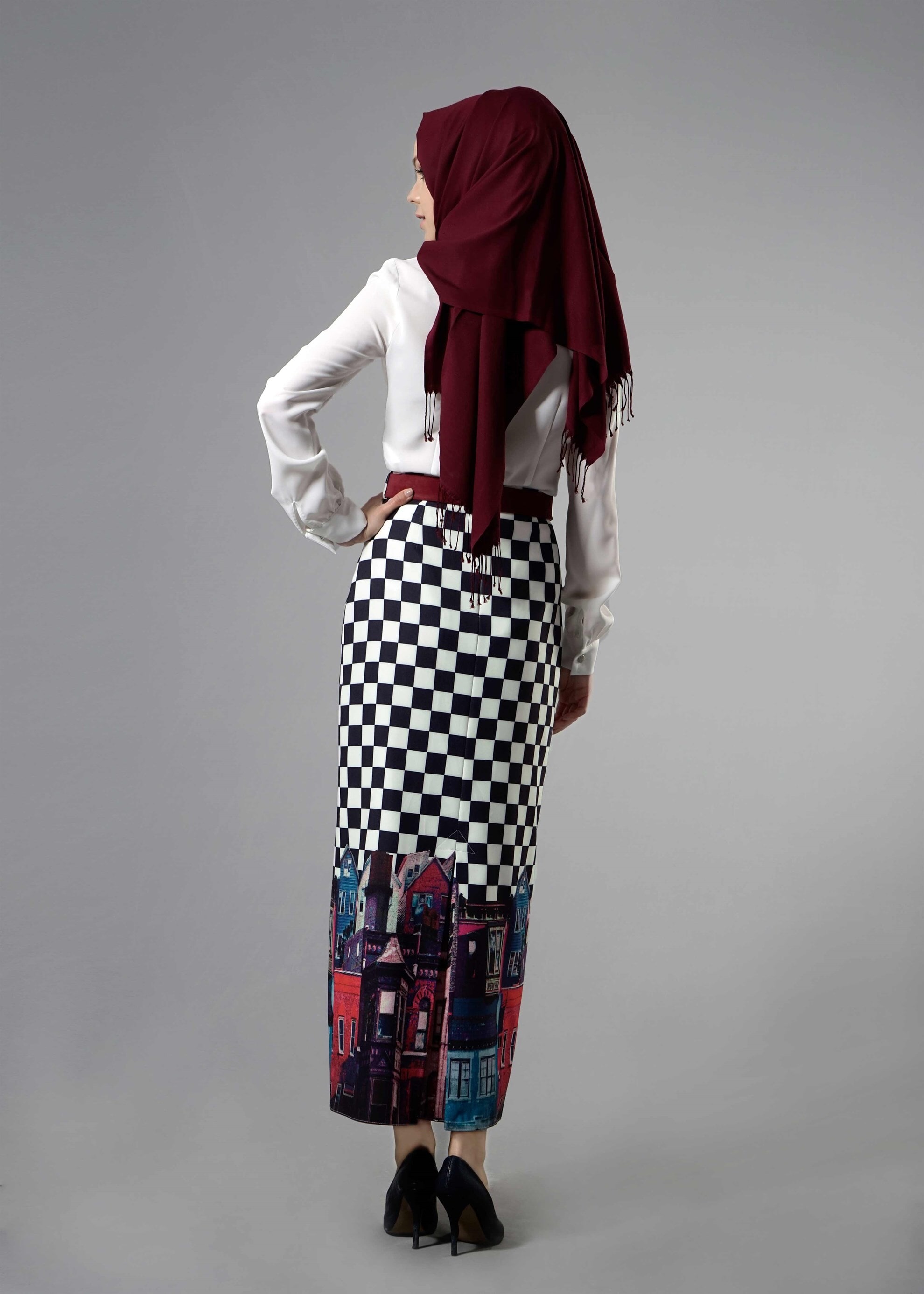 Tesettür giyim LACİVERT 6848 Meriva Tesettür 3490 Etek 38/44 TEK40