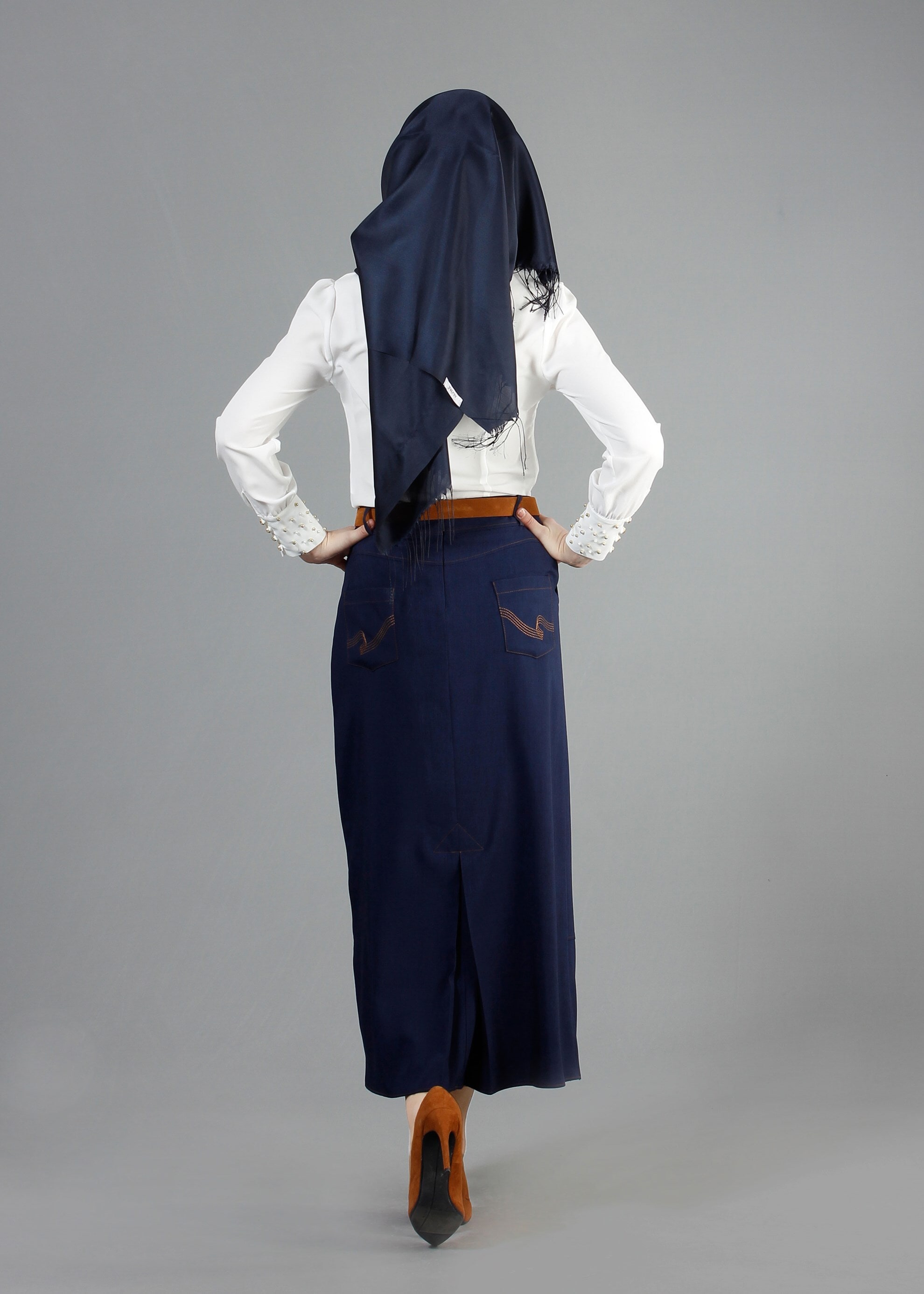 Tesettür giyim LACİVERT 6849 Stil Tesettür Etek 38/46 TEK40