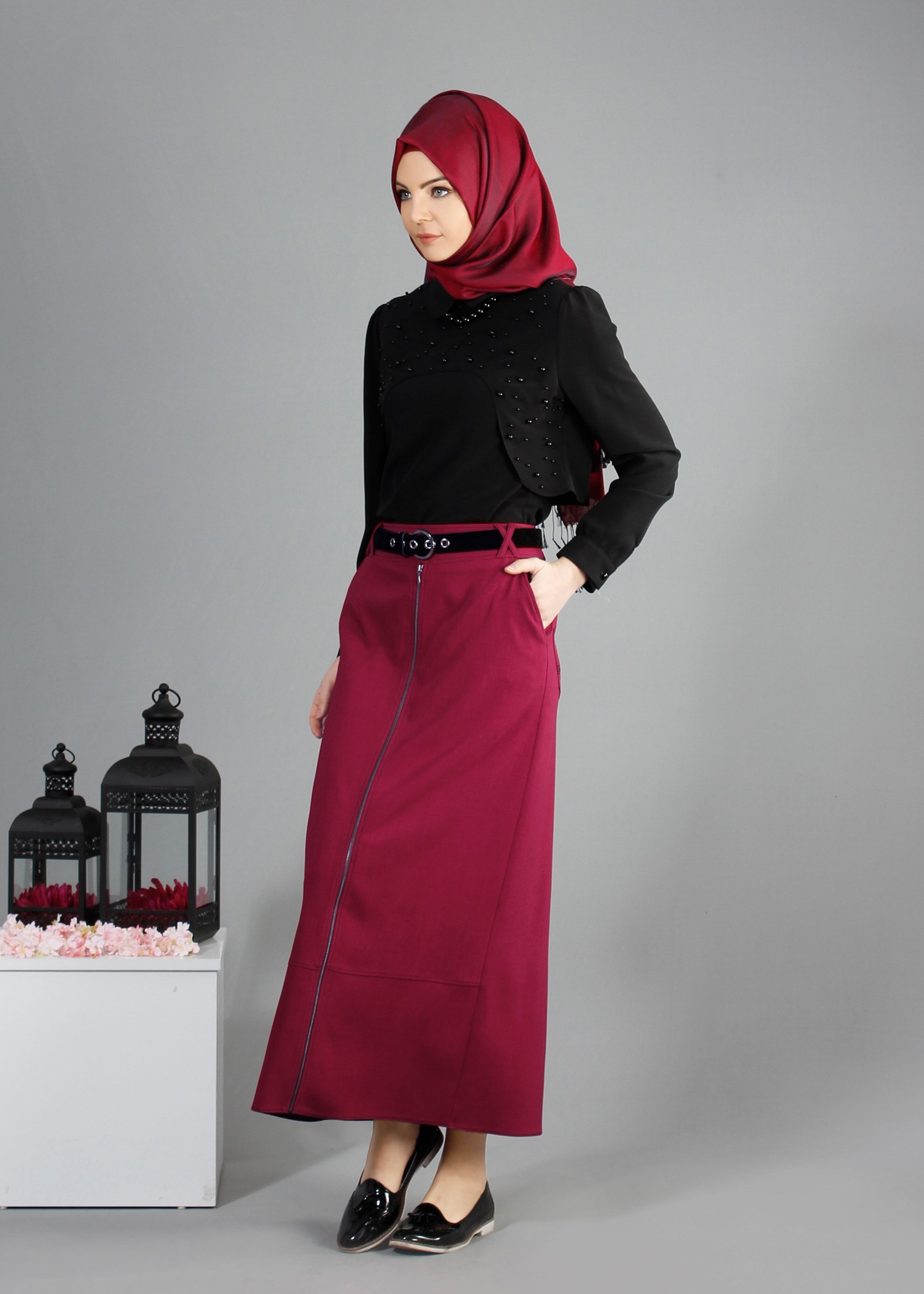 Tesettür giyim MOR 6849 Stil Tesettür Etek 38/46 TEK40