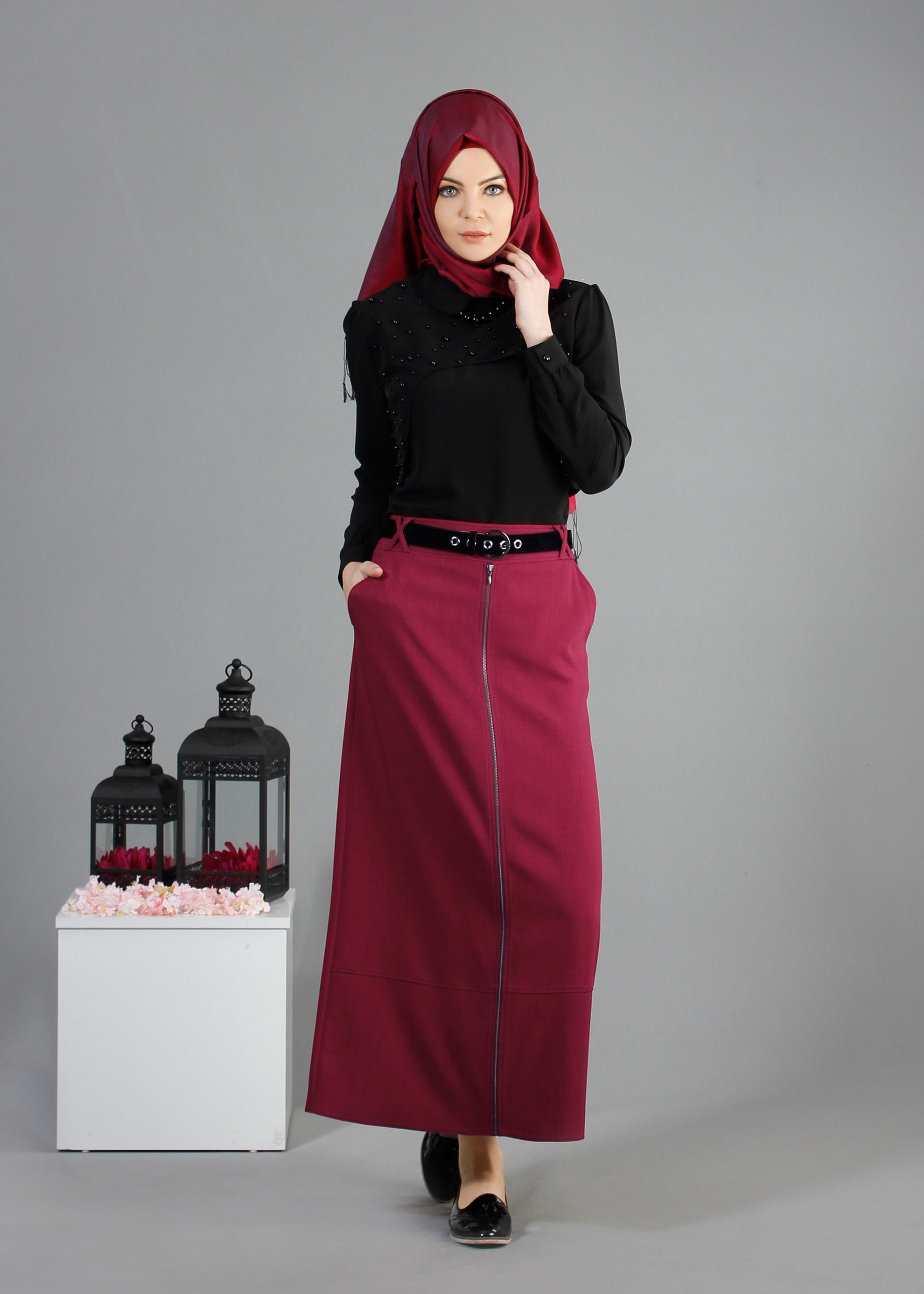 Tesettür giyim MOR 6849 Stil Tesettür Etek 38/46 TEK40