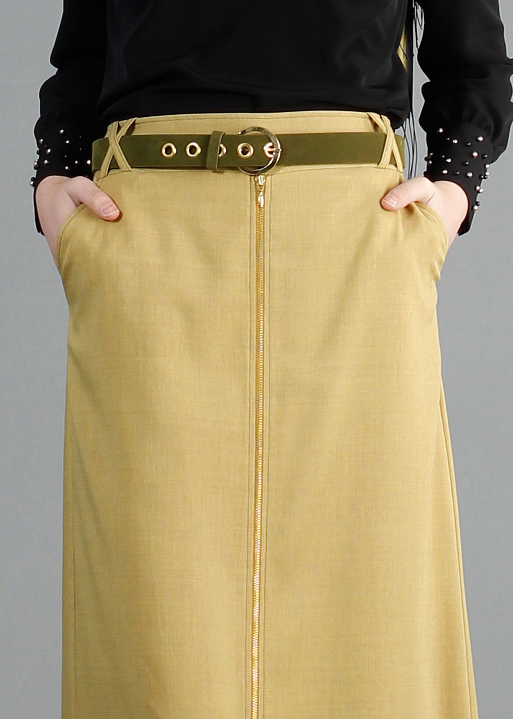 Tesettür giyim YEŞİL 6849 Stil Tesettür Etek 38/46 TEK40