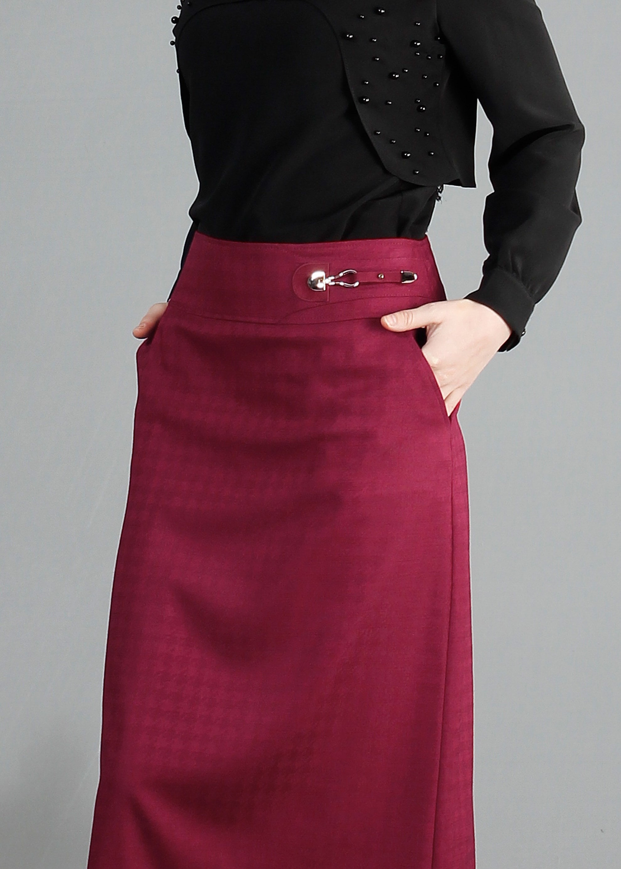 Tesettür giyim FUŞYA 6851 Estela Tesettür 10300 Etek  38/44