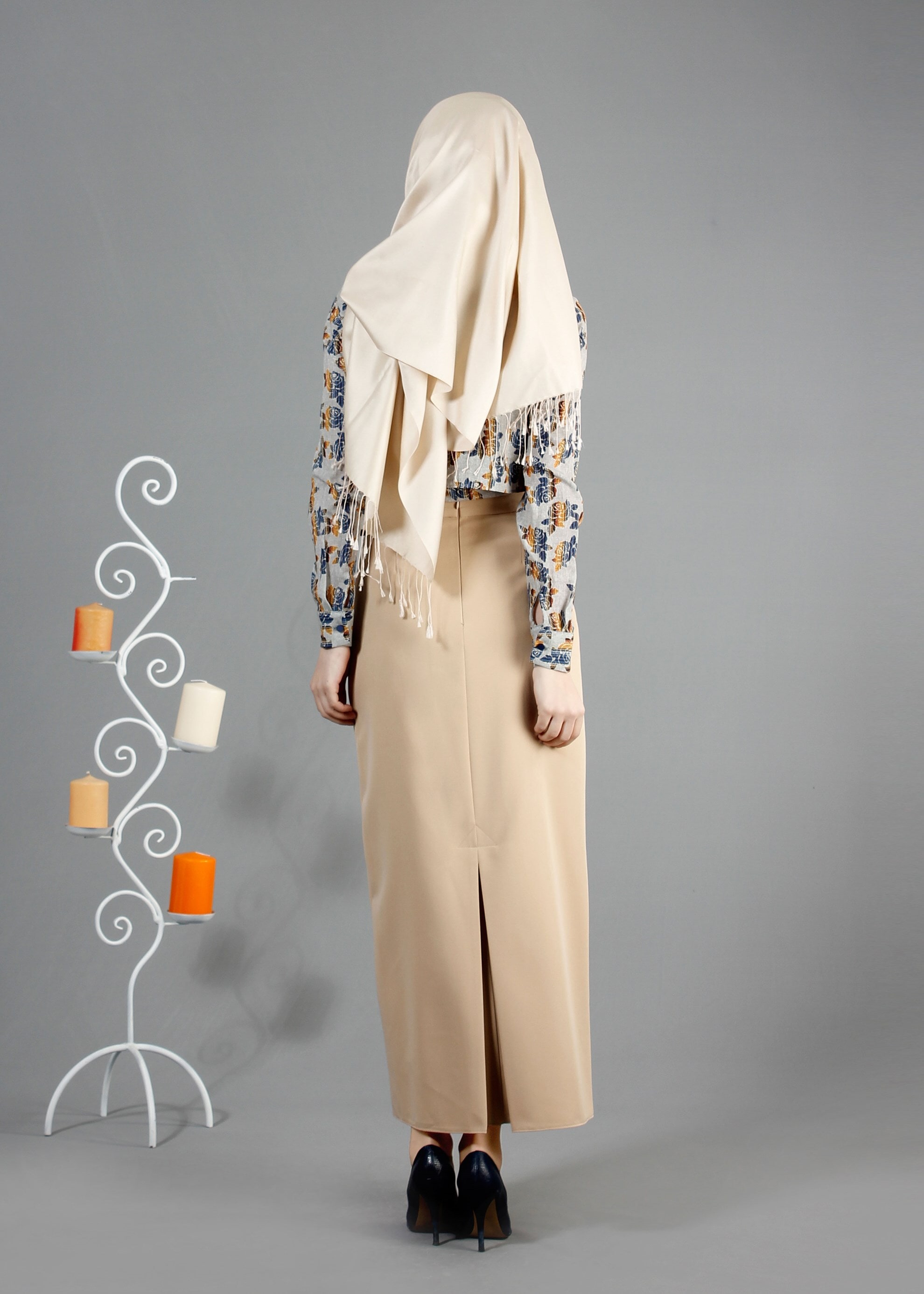 Tesettür giyim BEJ 6853 Dilma Tesettür Etek 38/44 TEK36