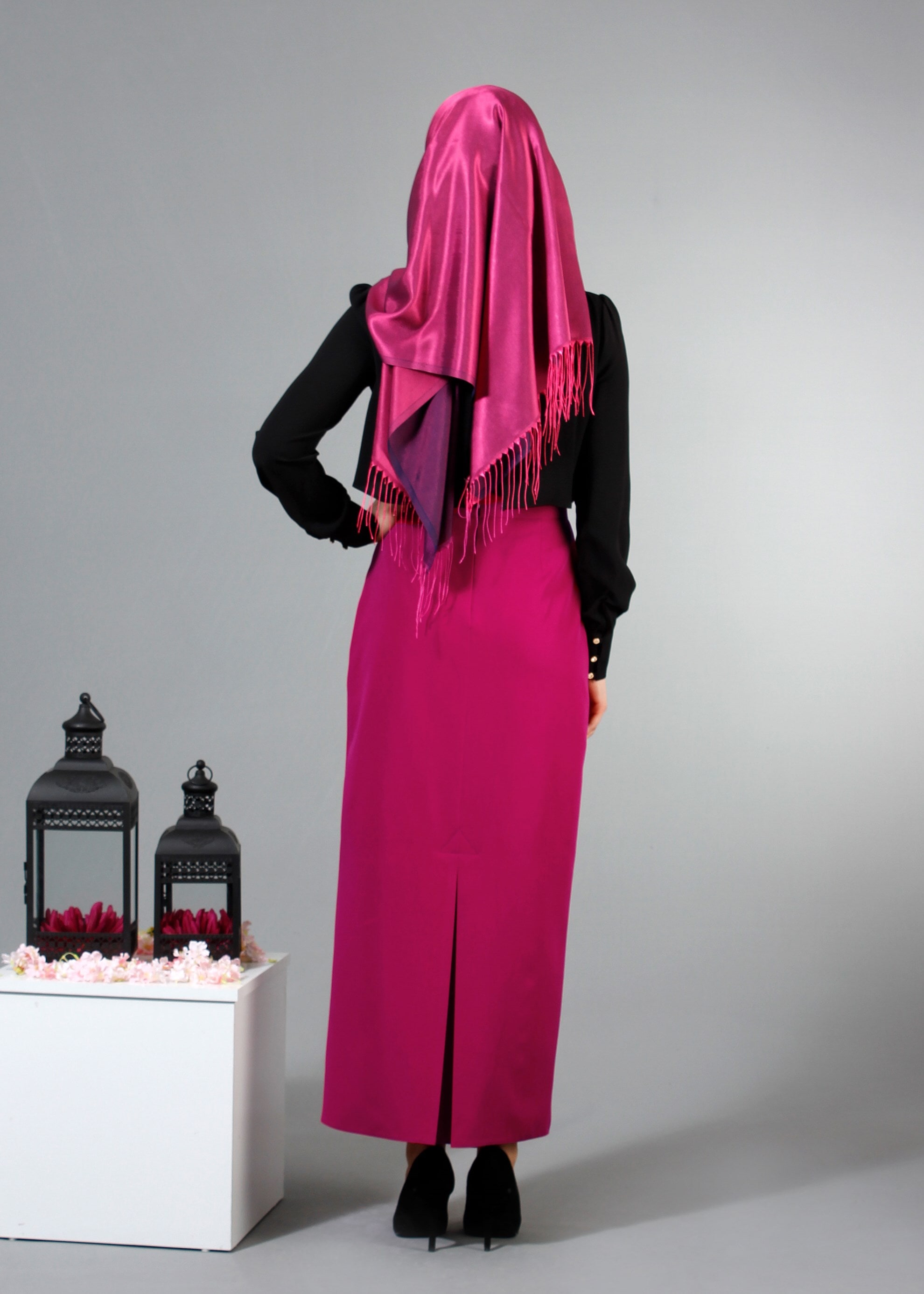 Tesettür giyim FUŞYA 6853 Dilma Tesettür Etek 38/44 TEK36