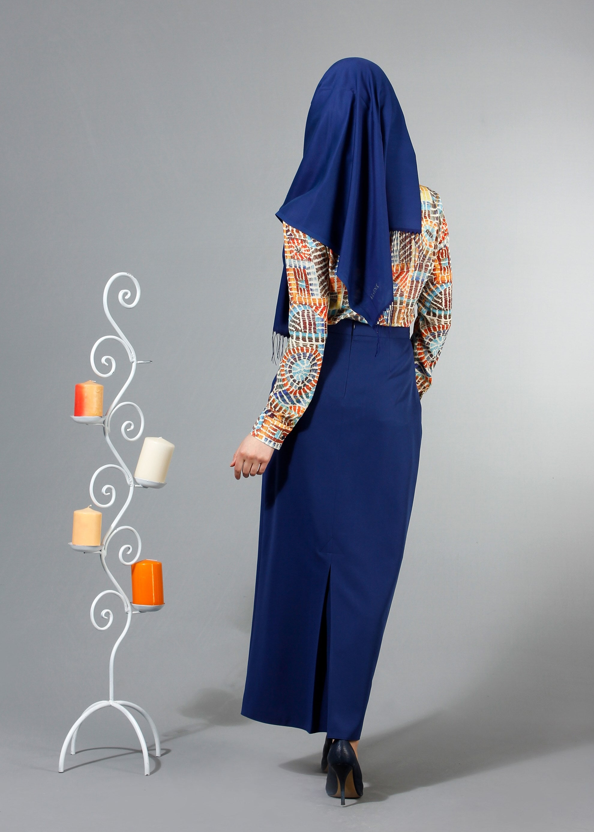 Tesettür giyim LACİVERT 6853 Dilma Tesettür Etek 38/44 TEK36