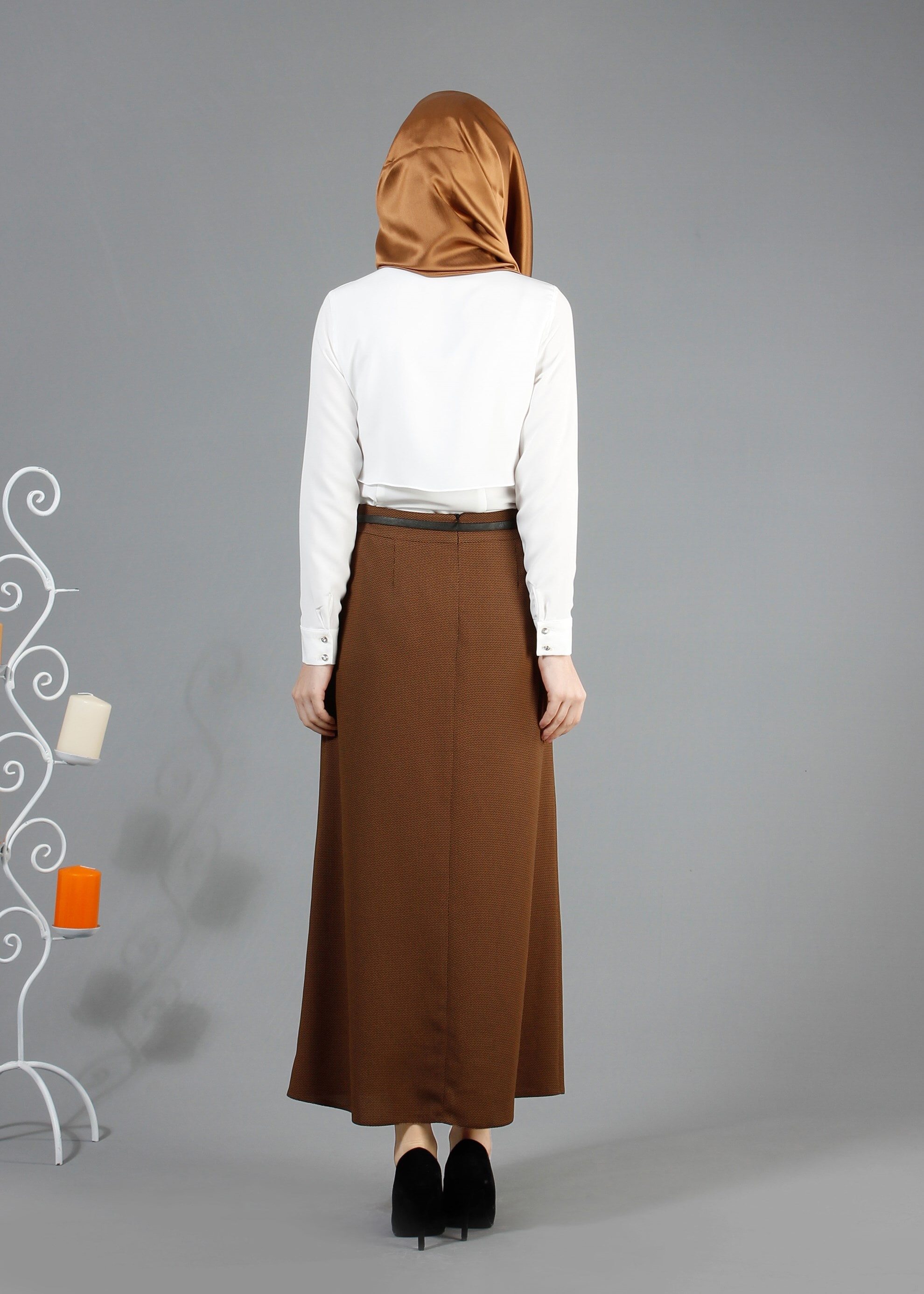 Tesettür giyim TABA 6856 Çitlenbik Tesettür Etek  40/48