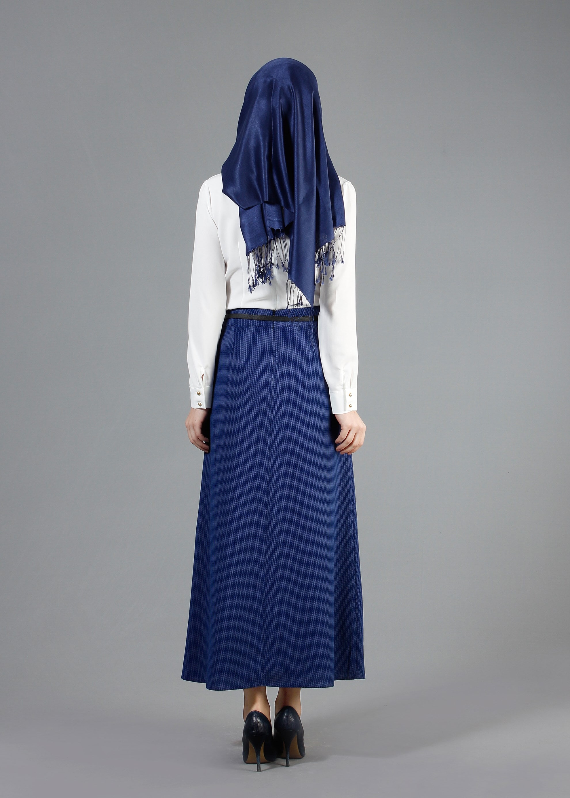 Tesettür giyim LACİVERT 6856 Çitlenbik Tesettür Etek  40/48