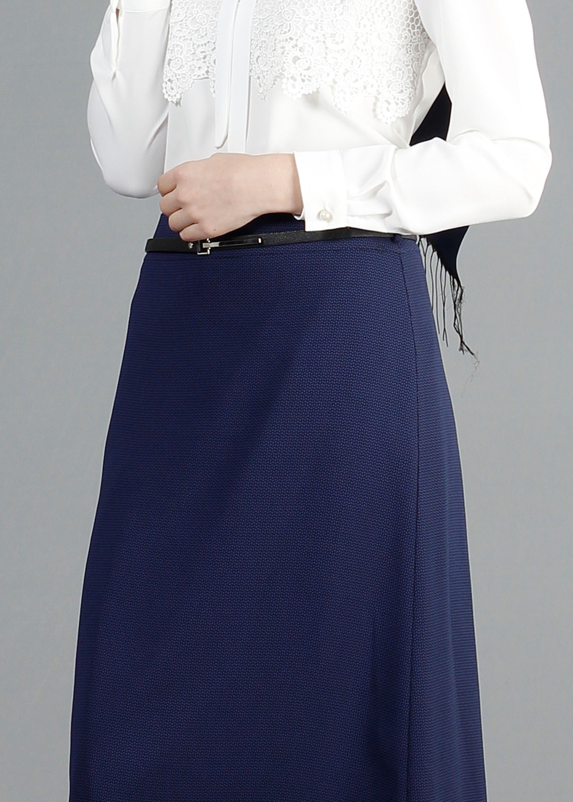 Tesettür giyim LACİVERT 6856 Çitlenbik Tesettür Etek  40/48