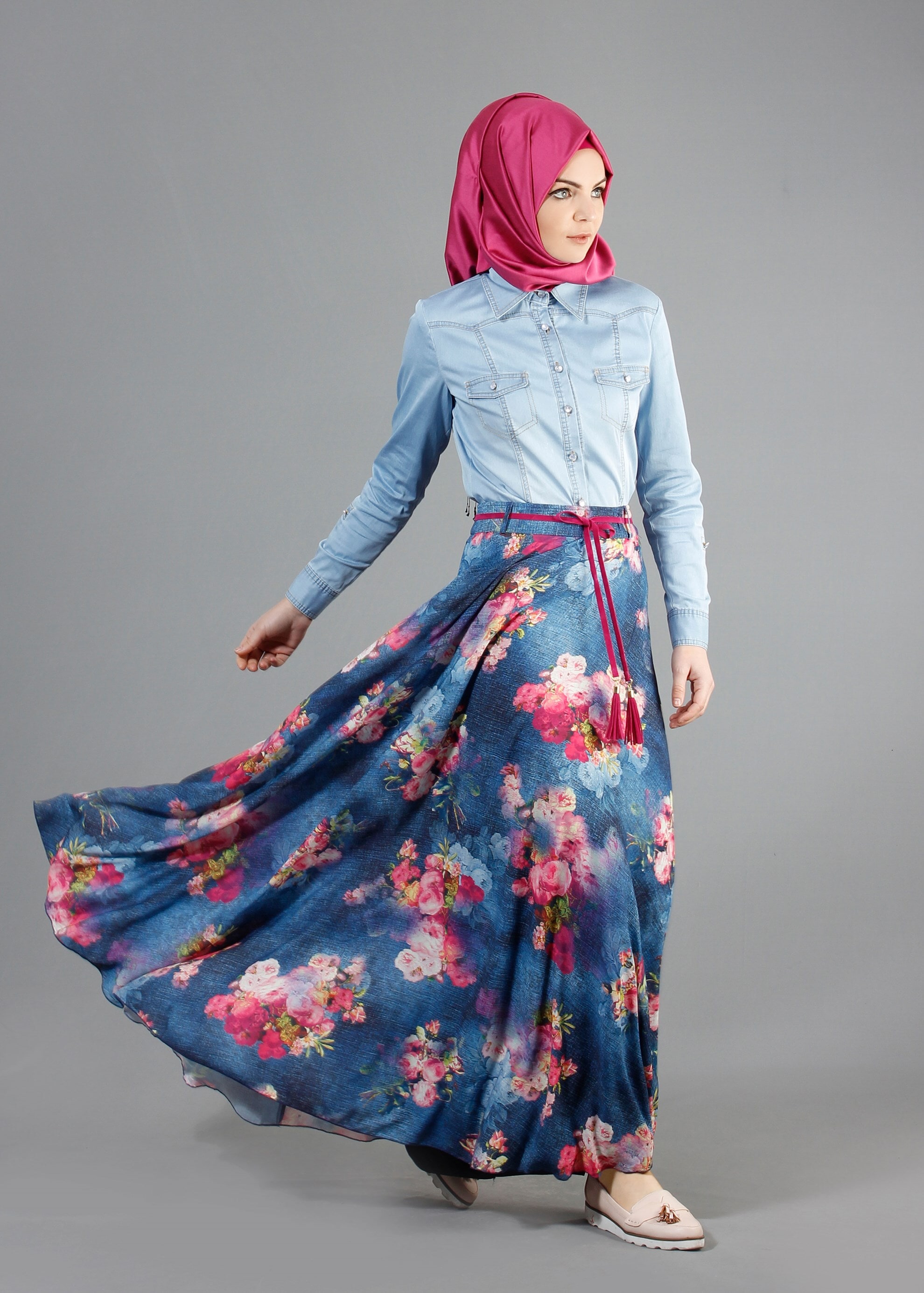 Tesettür giyim LACİVERT 6858 Maglia Tesettür 10004 Etek 36/44(38-40) TEK42