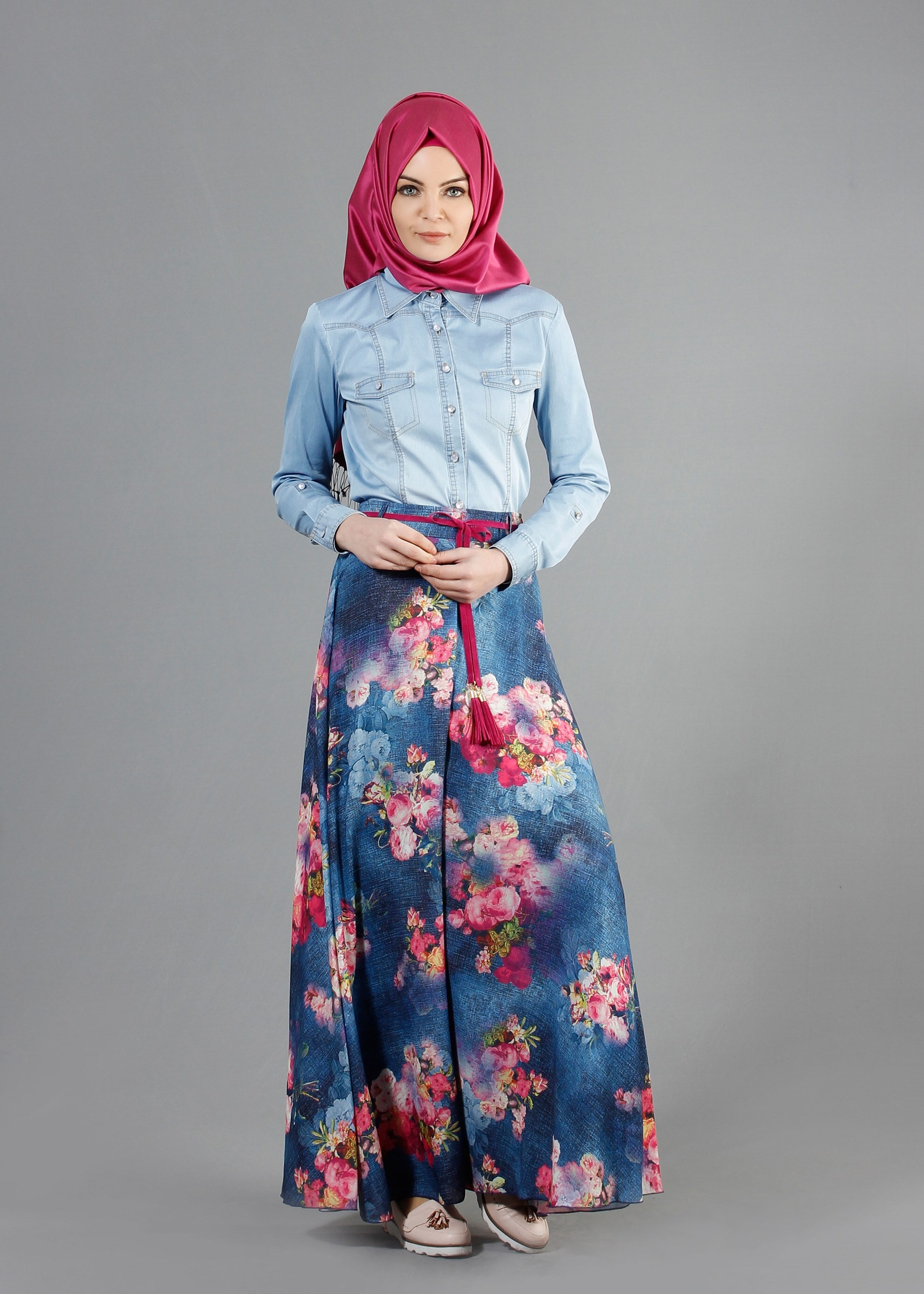 Tesettür giyim LACİVERT 6858 Maglia Tesettür 10004 Etek 36/44(38-40) TEK42