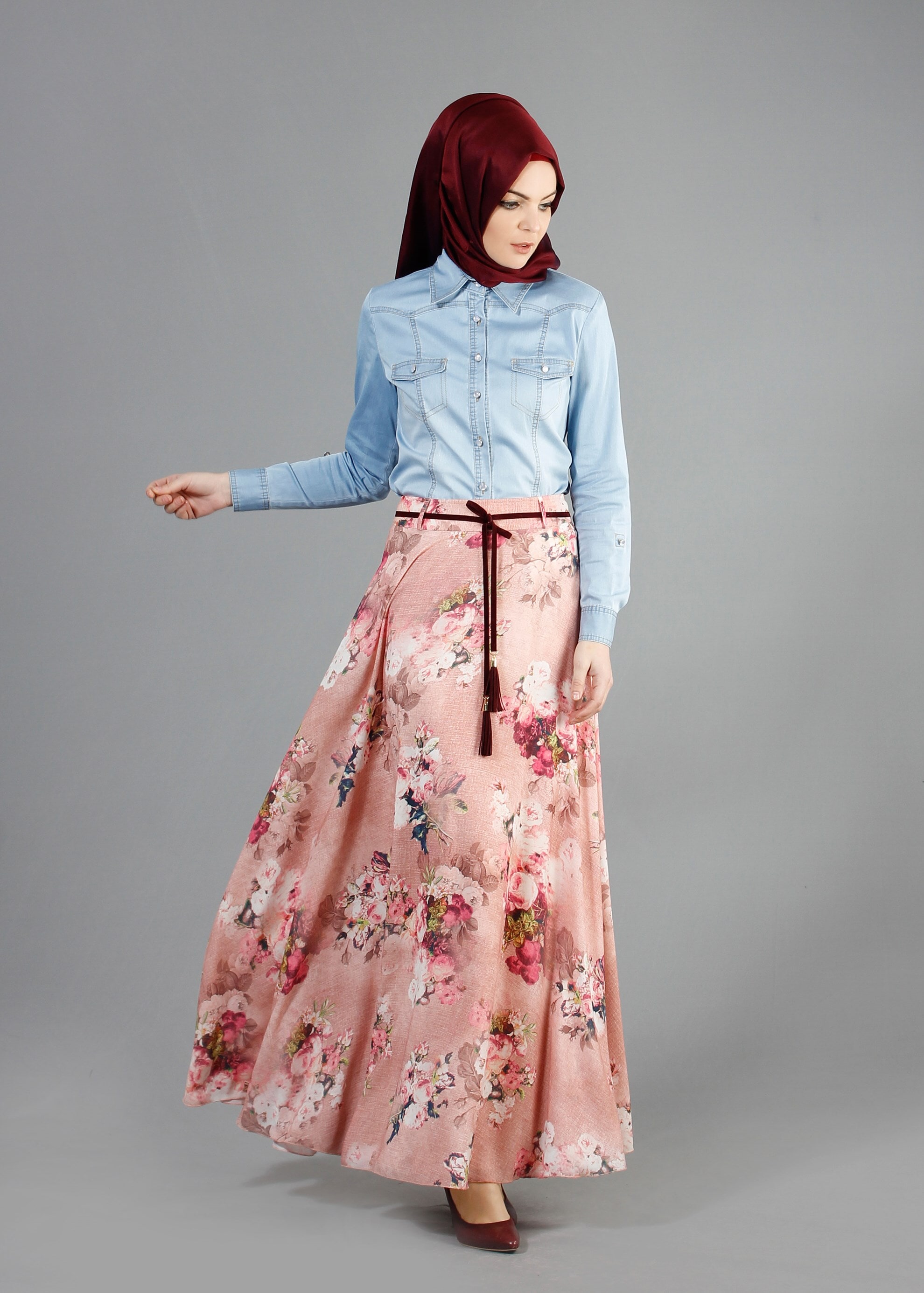 Tesettür giyim PUDRA 6858 Maglia Tesettür 10004 Etek 36/44(38-40) TEK42