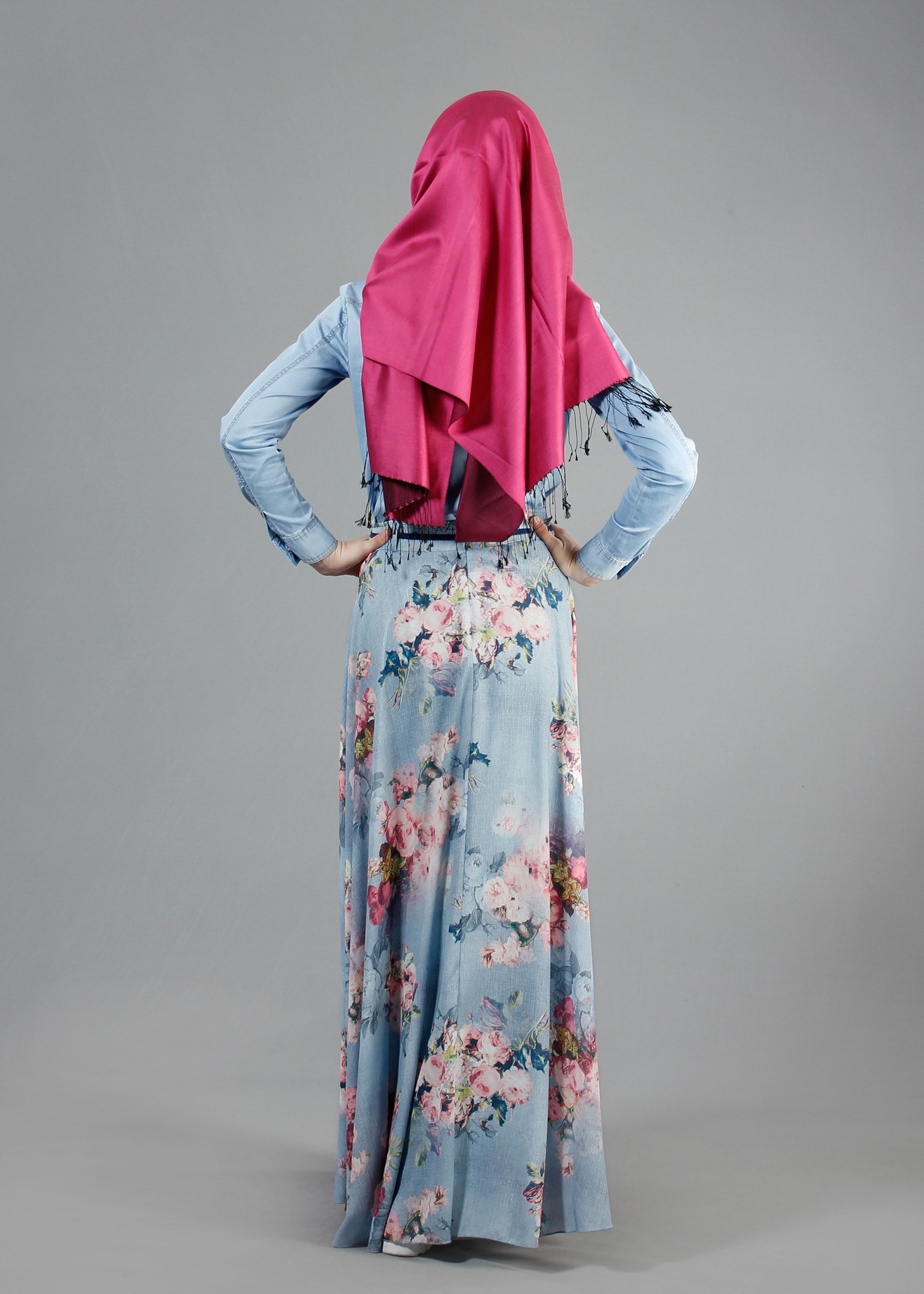 Tesettür giyim MAVİ 6858 Maglia Tesettür 10004 Etek 36/44(38-40) TEK42