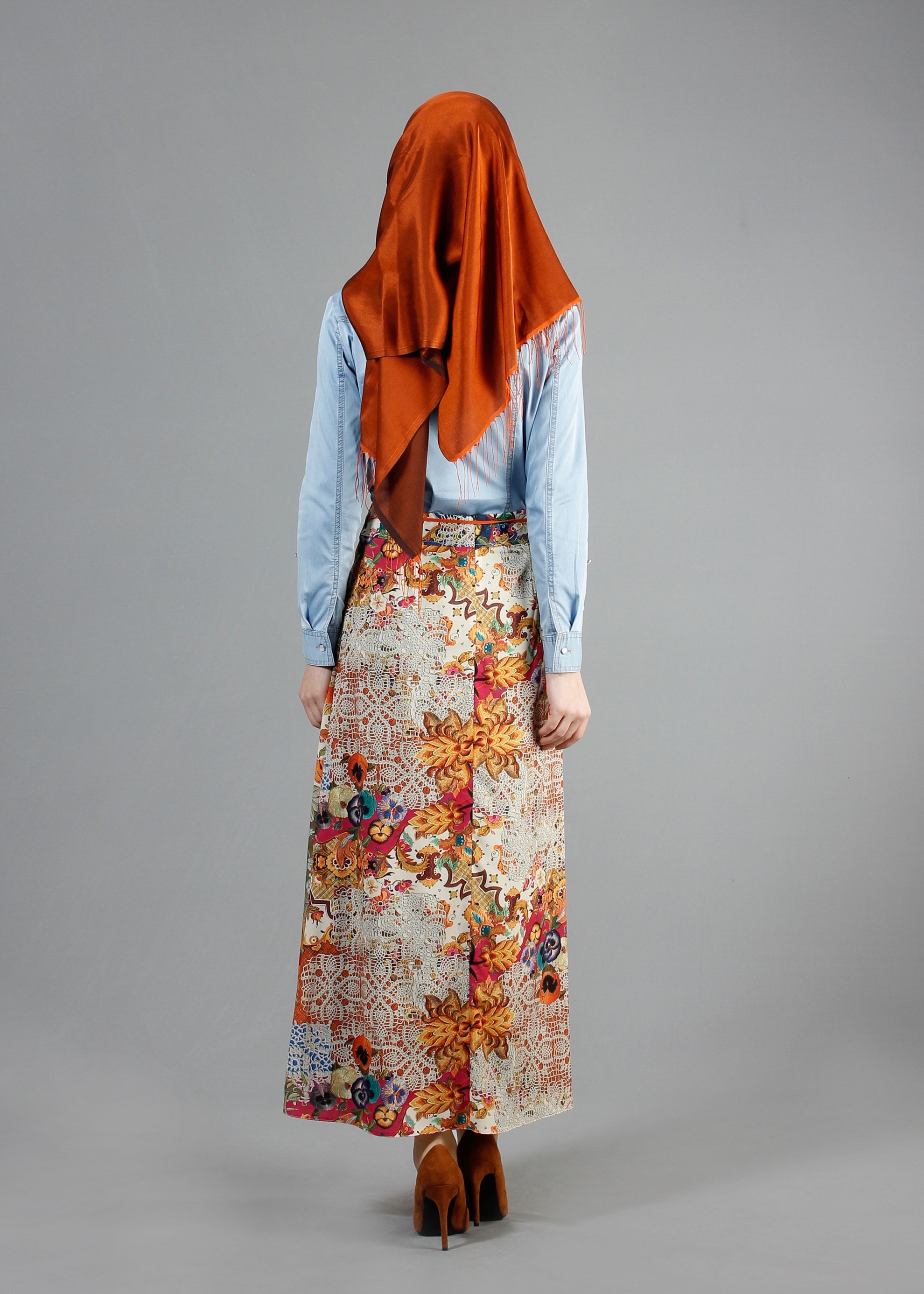 Tesettür giyim FUŞYA 6860 Rosa Tesettür Etek 38/42 TEK38