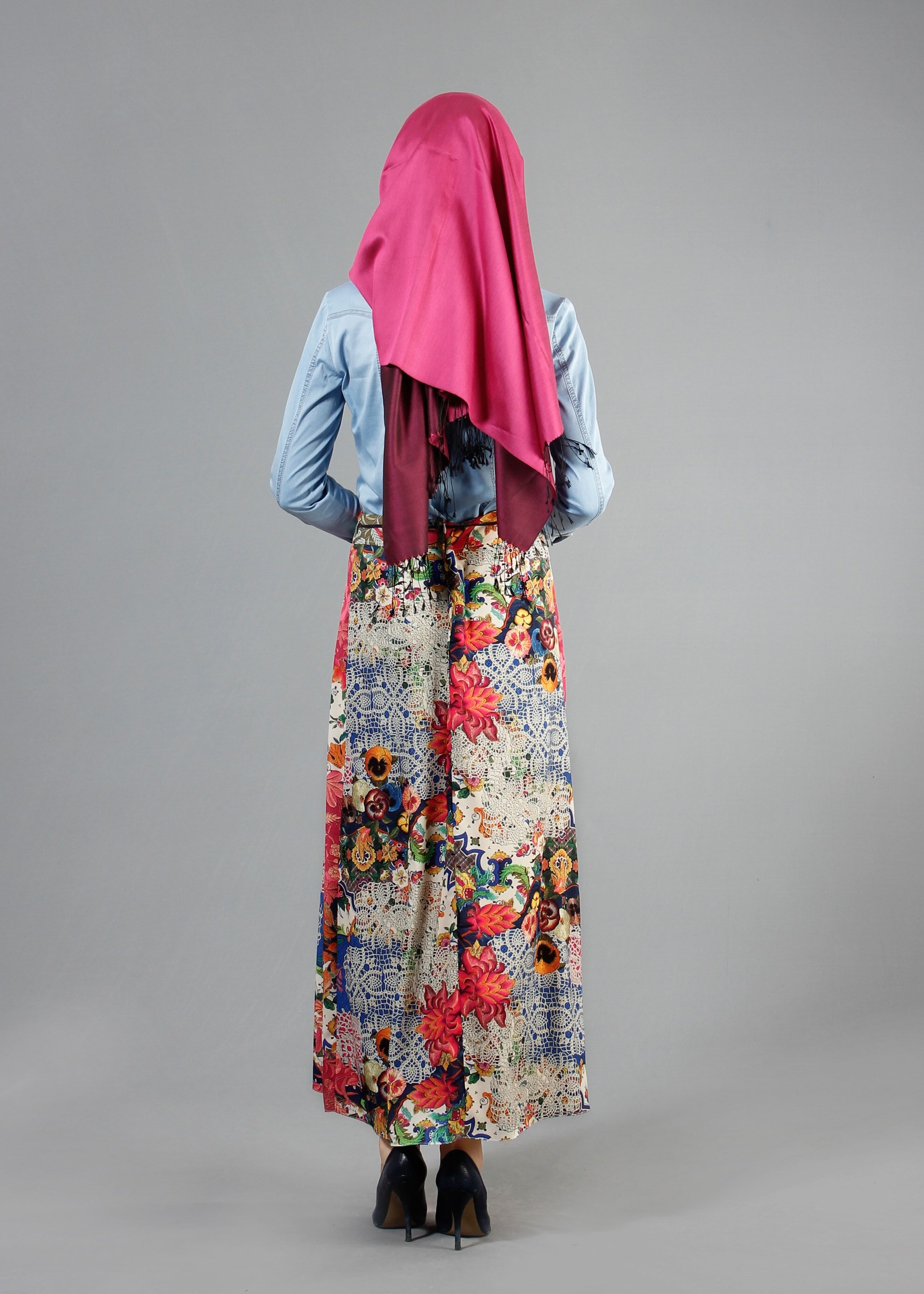 Tesettür giyim LACİVERT 6860 Rosa Tesettür Etek 38/42 TEK38