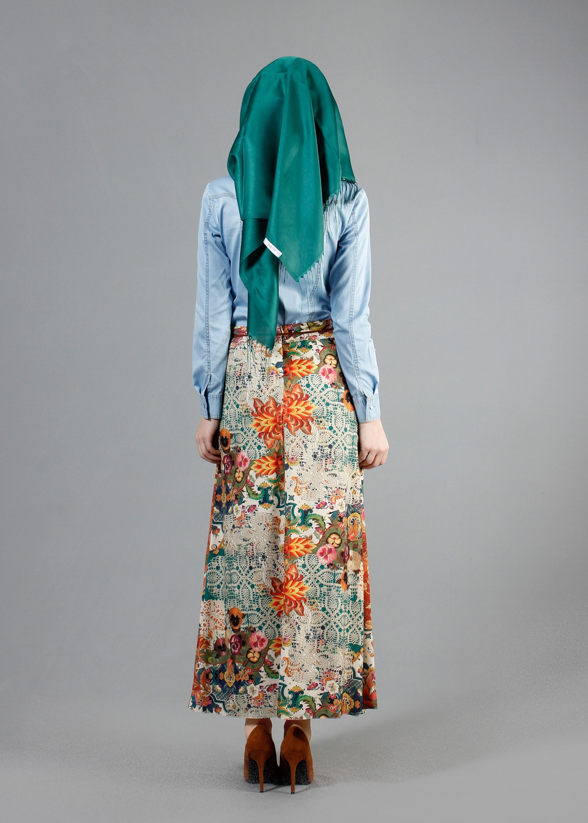 Tesettür giyim HAKİ 6860 Rosa Tesettür Etek 38/42 TEK38