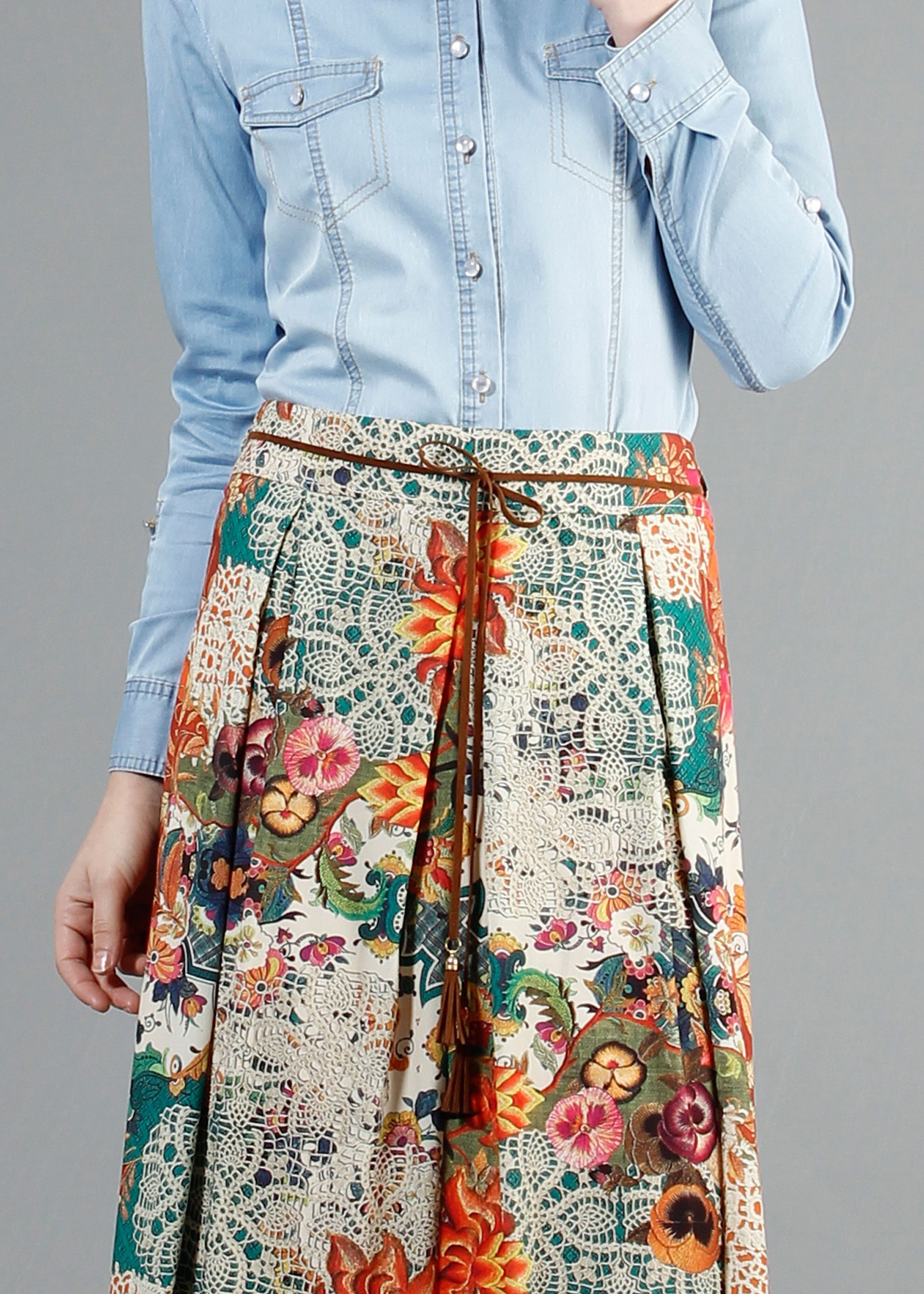 Tesettür giyim HAKİ 6860 Rosa Tesettür Etek 38/42 TEK38