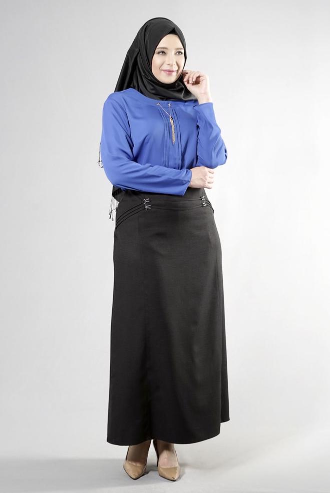 Vêtements hijab NOIR 6861 NEW SHİNE ETEK 44/52 - ALVİNA