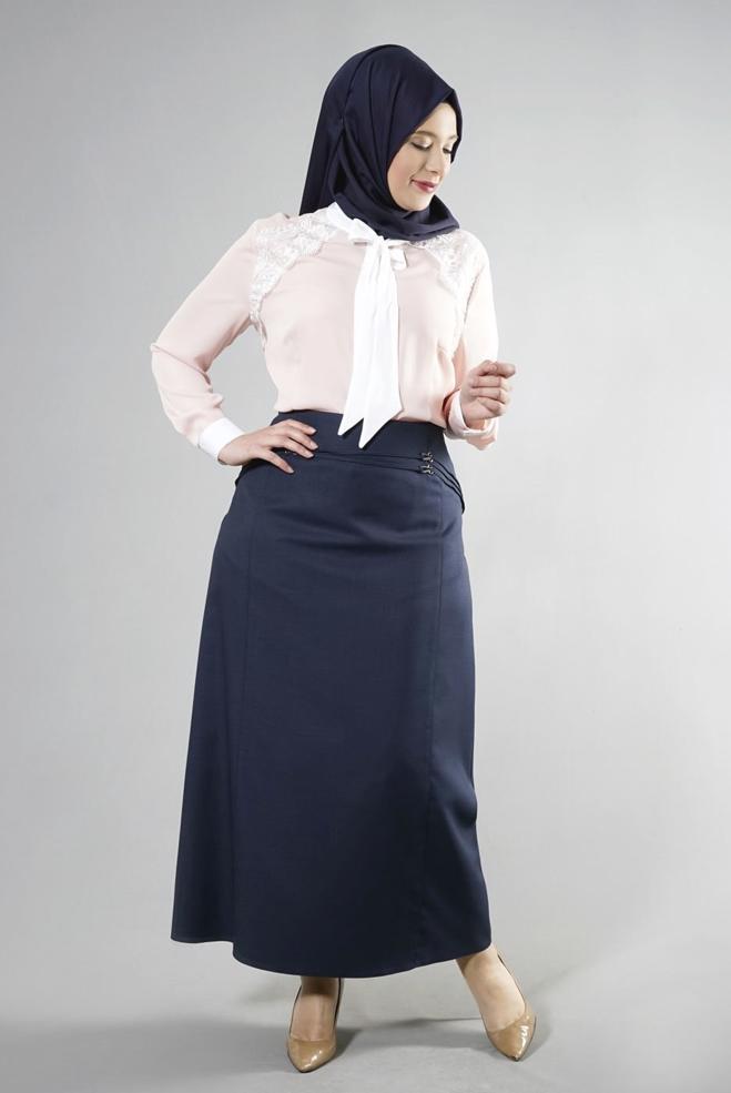 Vêtements hijab BLEU MARINE 6861 NEW SHİNE ETEK 44/52 - ALVİNA