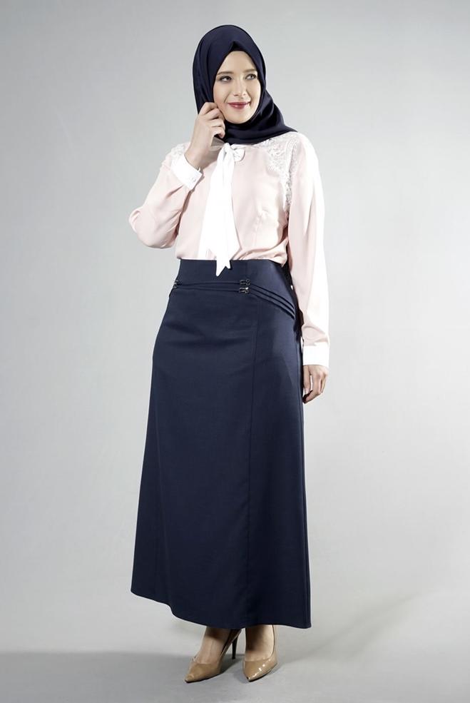 Vêtements hijab BLEU MARINE 6861 NEW SHİNE ETEK 44/52 - ALVİNA