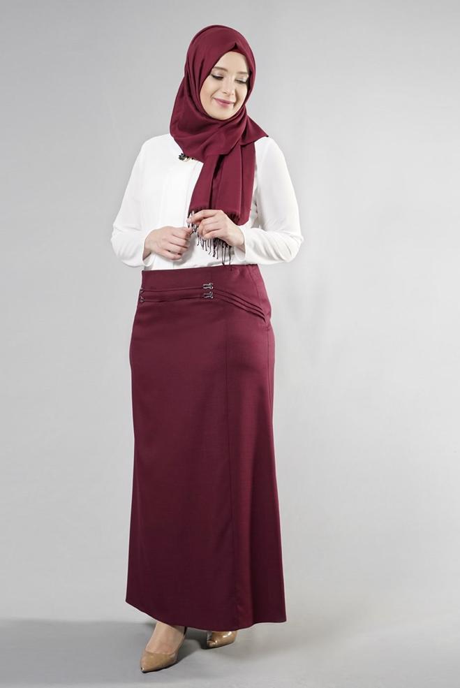 Vêtements hijab PRUNE 6861 NEW SHİNE ETEK 44/52 - ALVİNA