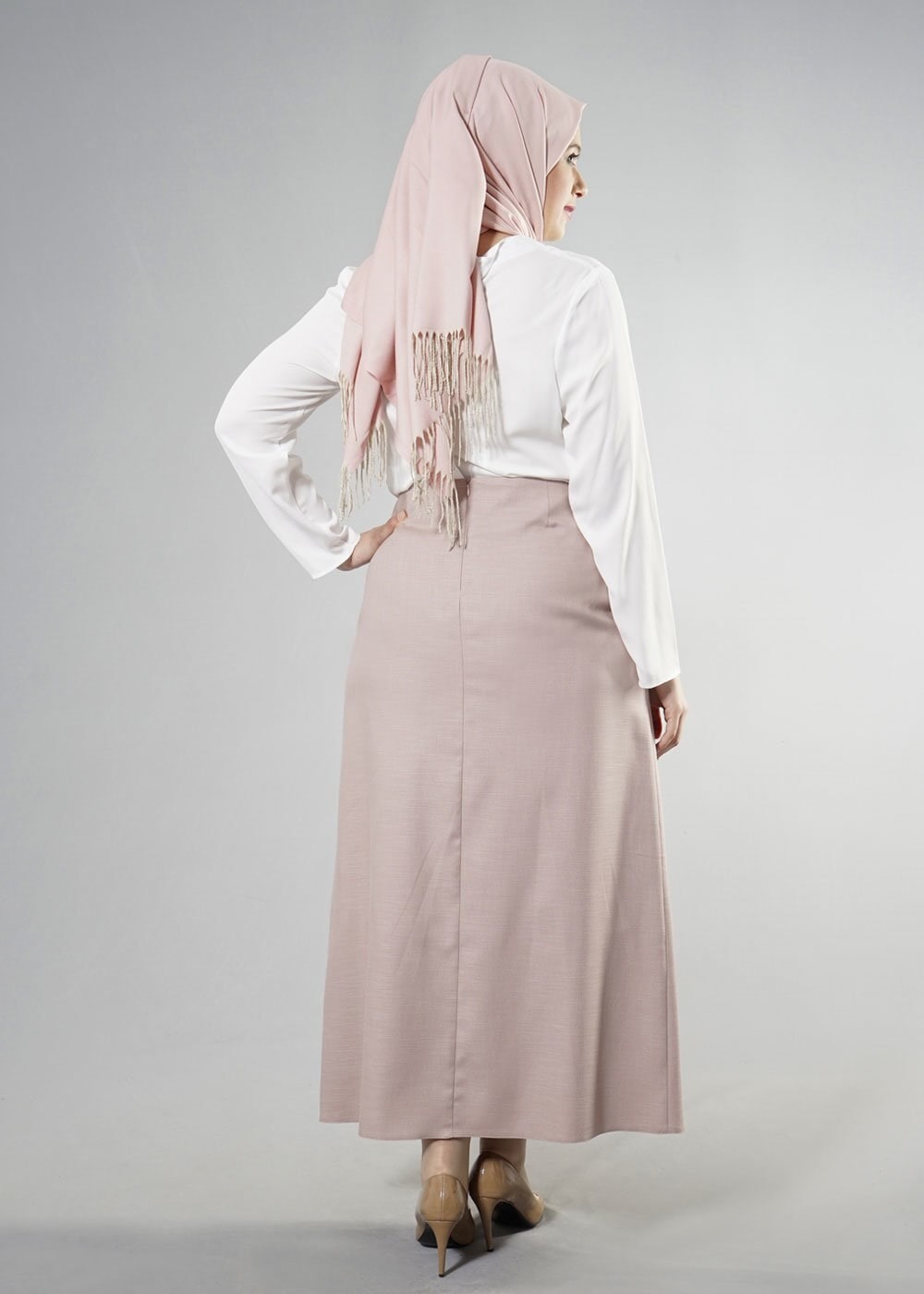 Tesettür giyim PUDRA 6861 NEW SHİNE ETEK 44/52