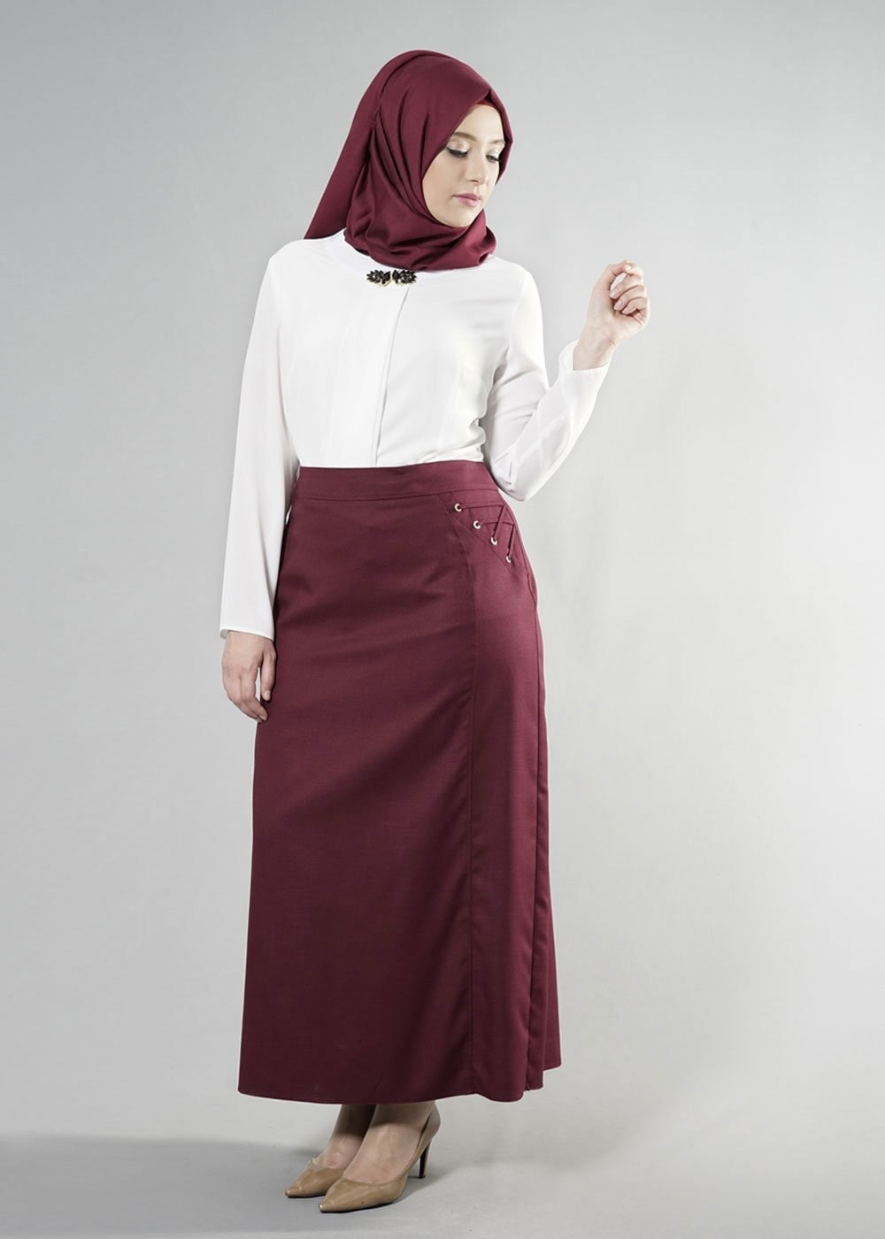 Tesettür giyim MÜRDÜM 6862 NEW SHİNE ETEK 44/52 TEK42