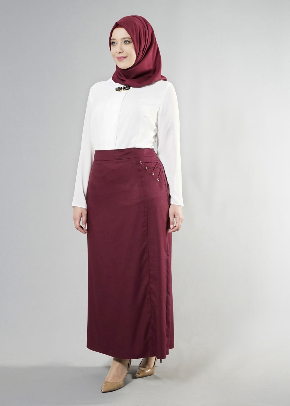 Tesettür giyim MÜRDÜM 6862 NEW SHİNE ETEK 44/52 TEK42
