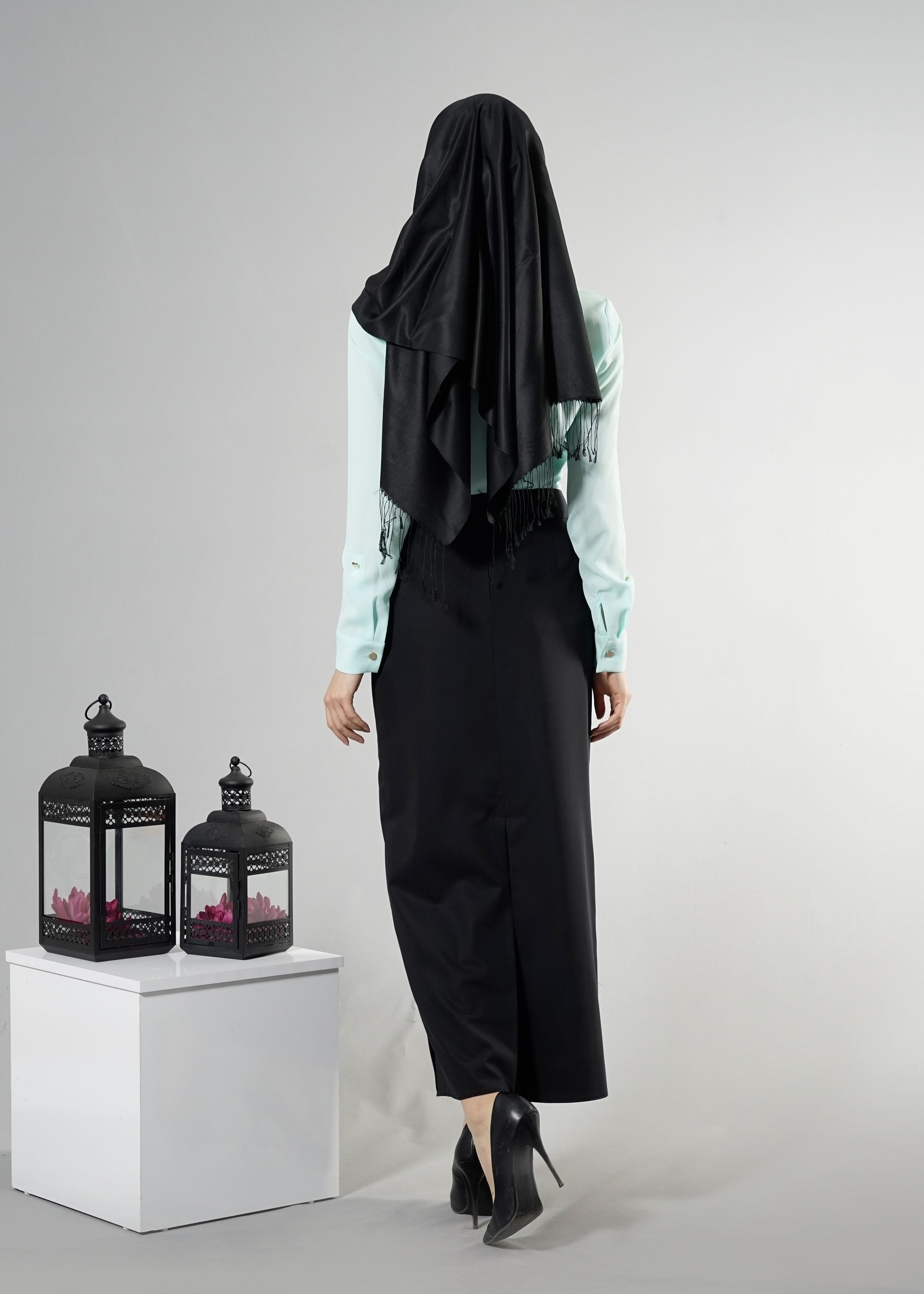 Tesettür giyim SİYAH 6864 Dulce Tesettür Etek 38/48