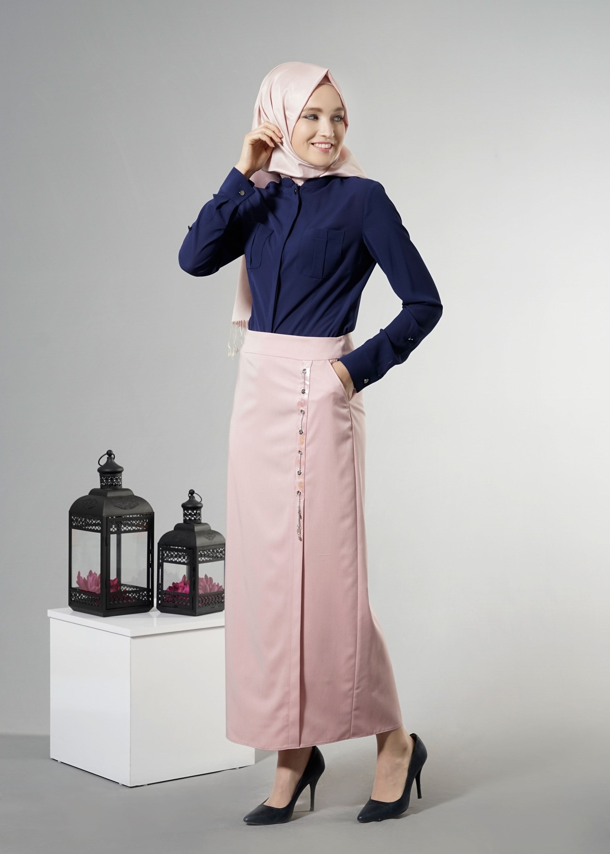 Tesettür giyim PUDRA 6864 Dulce Tesettür Etek 38/48