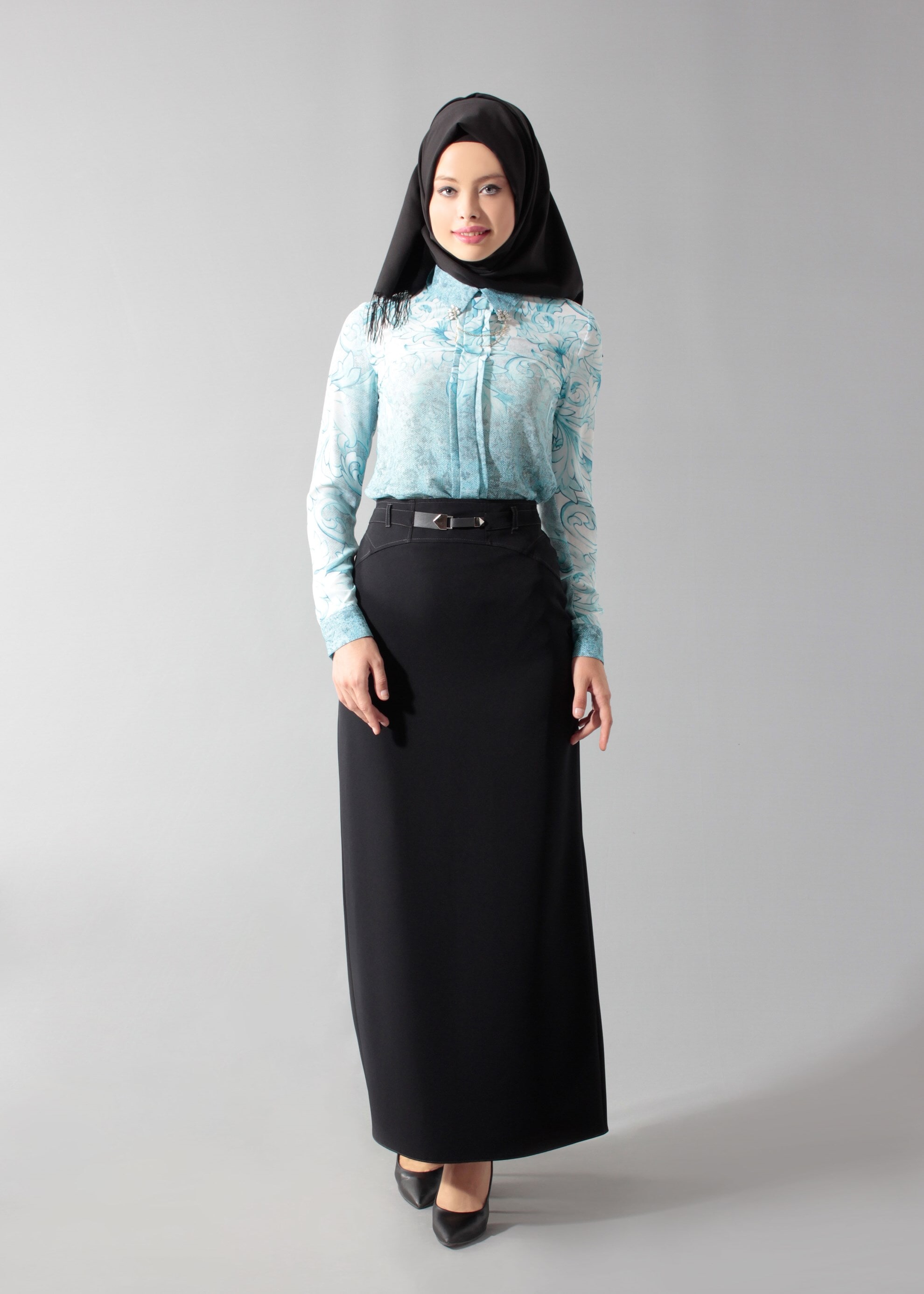 Tesettür giyim SİYAH 6865 Dilma Testtür 43551 Etek 36/44(38-40) TEK42