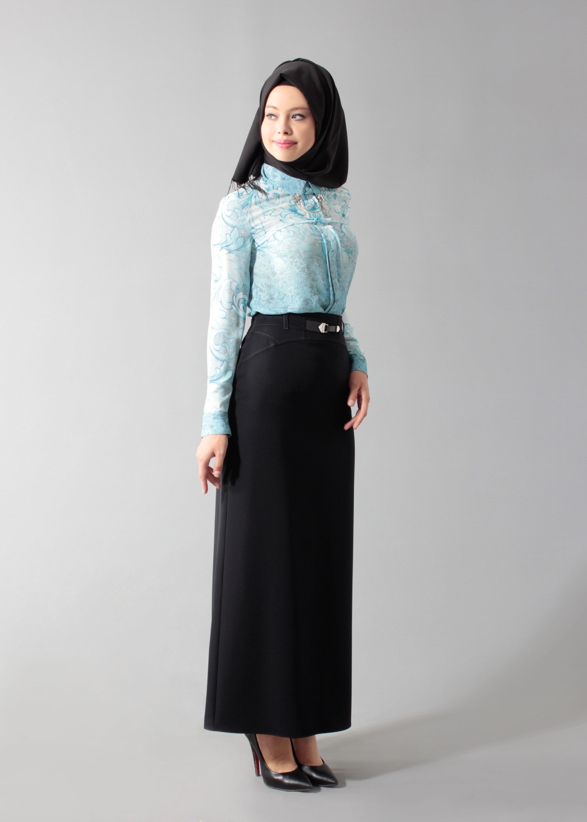 Tesettür giyim SİYAH 6865 Dilma Testtür 43551 Etek 36/44(38-40) TEK42