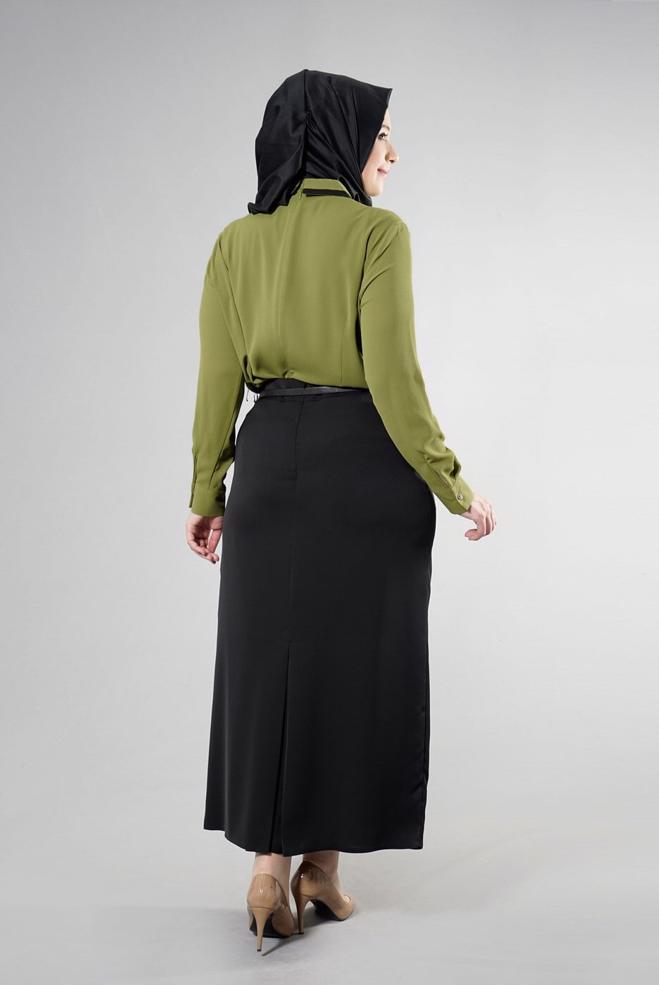 Vêtements hijab NOIR 6866 Baklava Tesettür Etek 44/52 TEK42 - ALVİNA