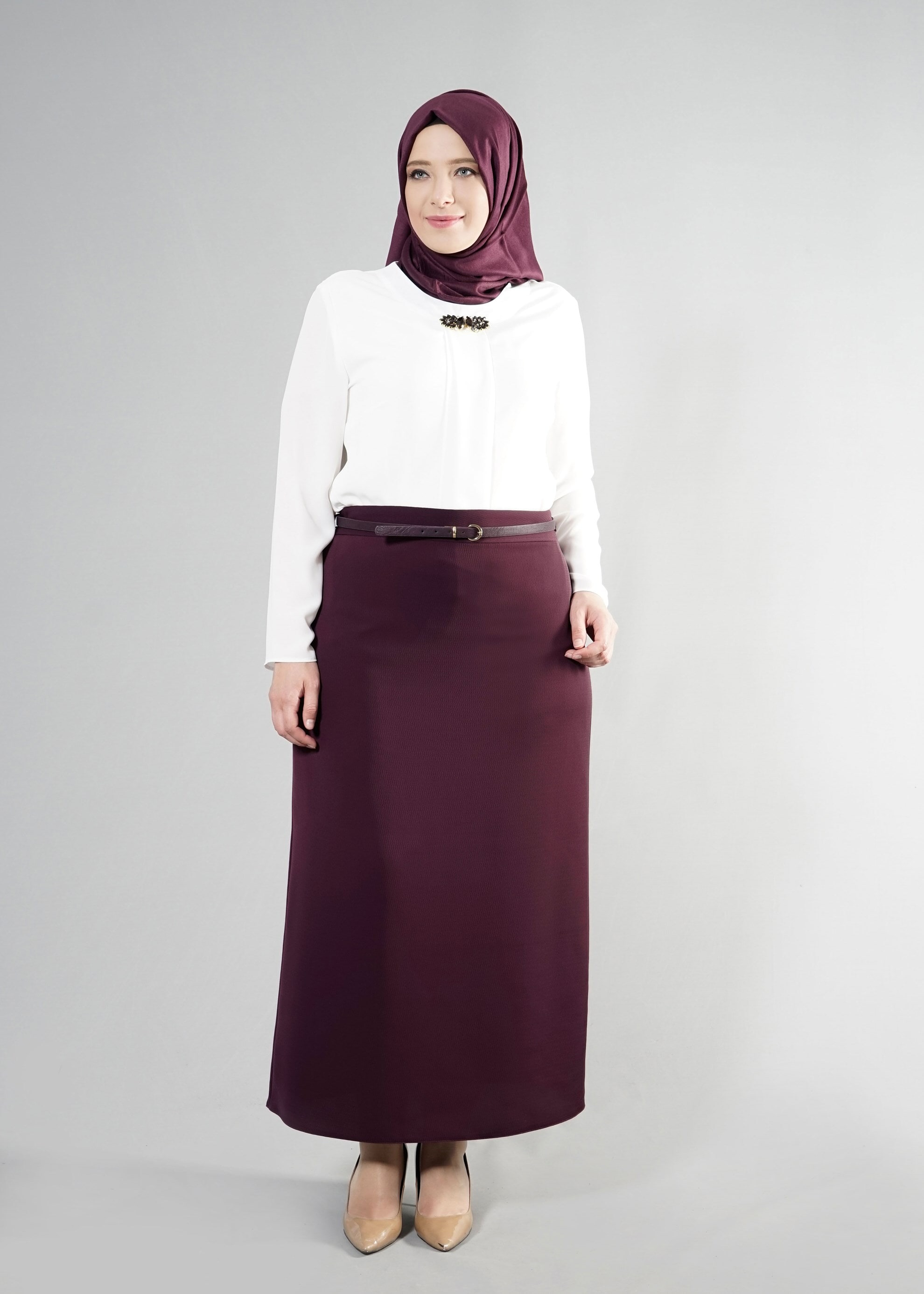 Tesettür giyim MÜRDÜM 6866 Baklava Tesettür Etek 44/52 TEK42