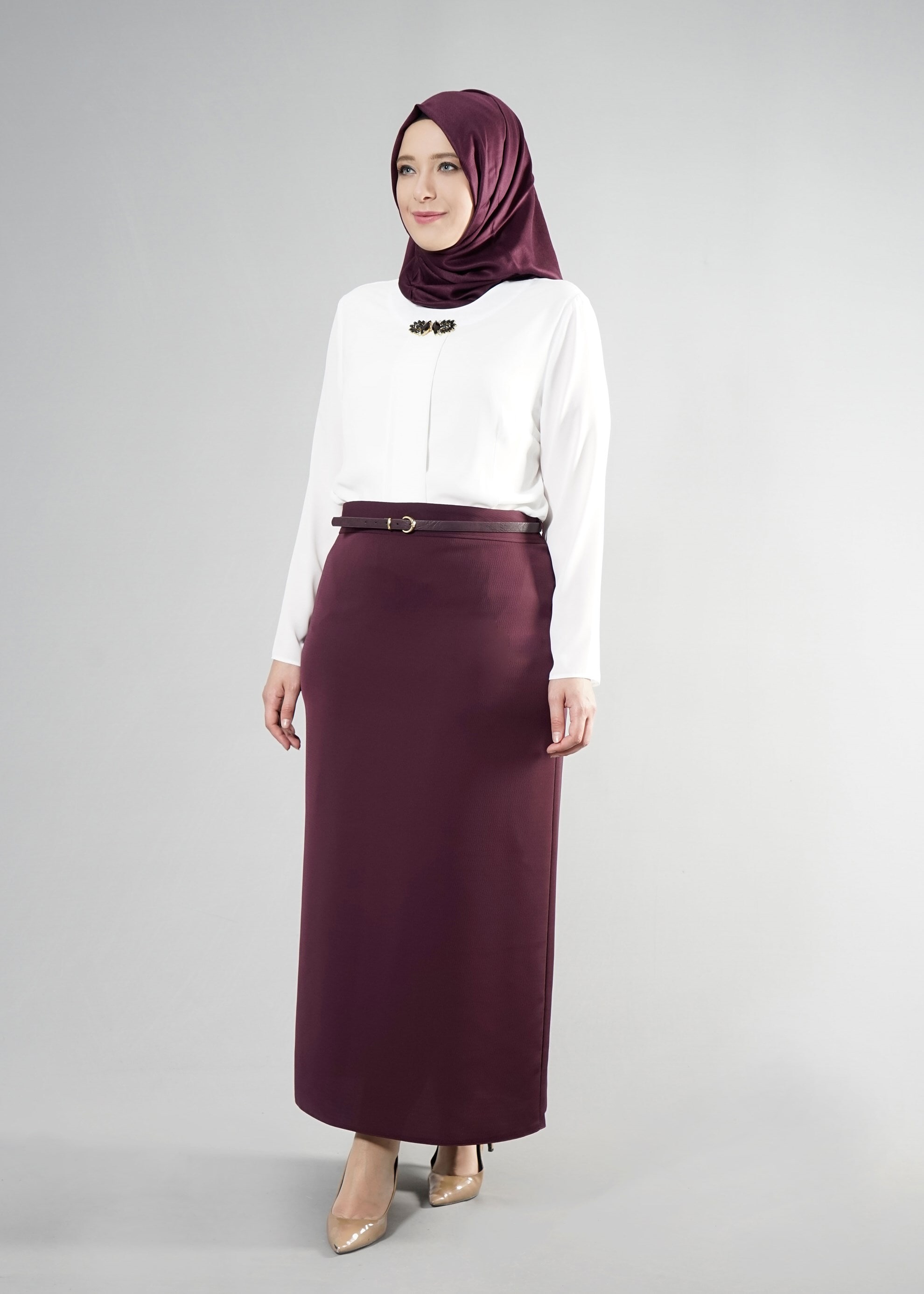 Tesettür giyim MÜRDÜM 6866 Baklava Tesettür Etek 44/52 TEK42