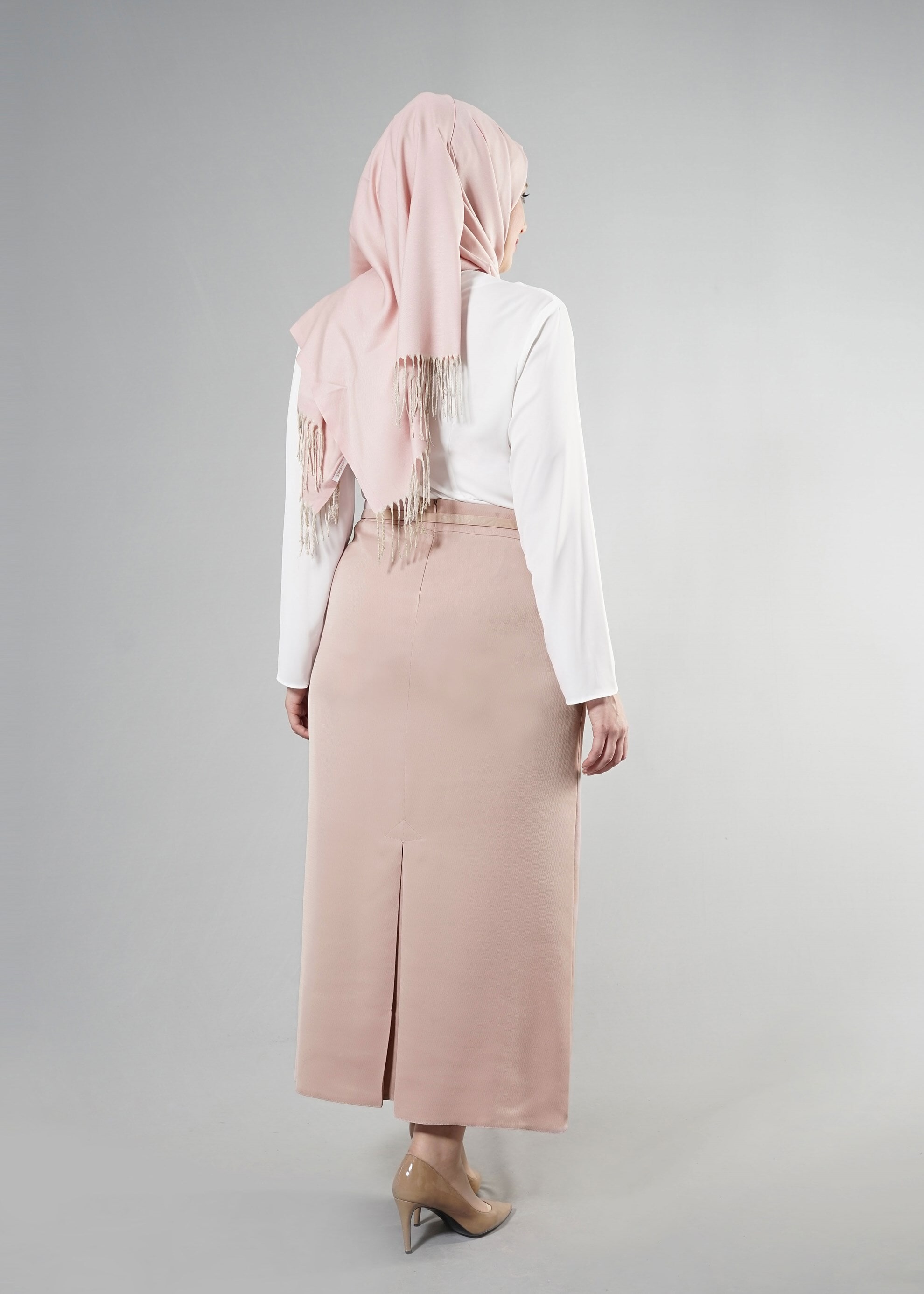 Tesettür giyim PUDRA 6866 Baklava Tesettür Etek 44/52 TEK42