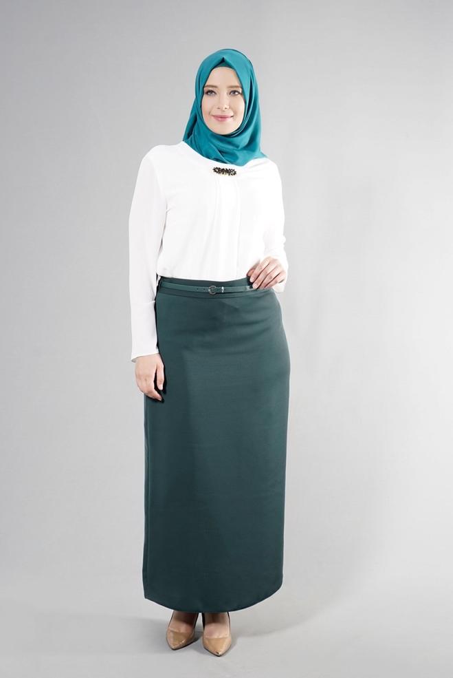 Vêtements hijab VERT 6866 Baklava Tesettür Etek 44/52 TEK42 - ALVİNA