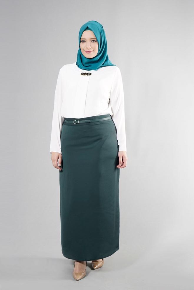 Vêtements hijab VERT 6866 Baklava Tesettür Etek 44/52 TEK42 - ALVİNA