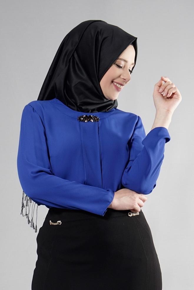 Vêtements hijab NOIR 6867 Duru Crep Tesettür Etek 44/52 TEK42 - ALVİNA